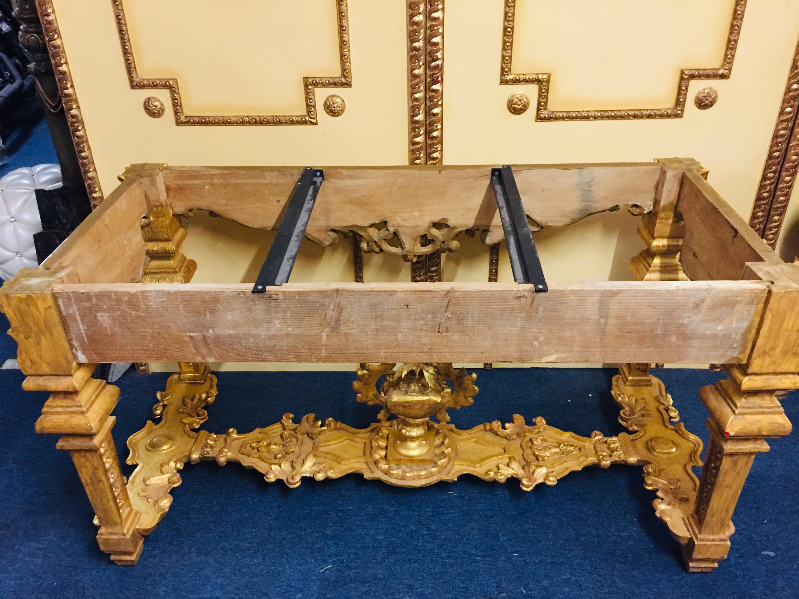 French 19th Century Louis XVI Style Console Gilded Wood  8