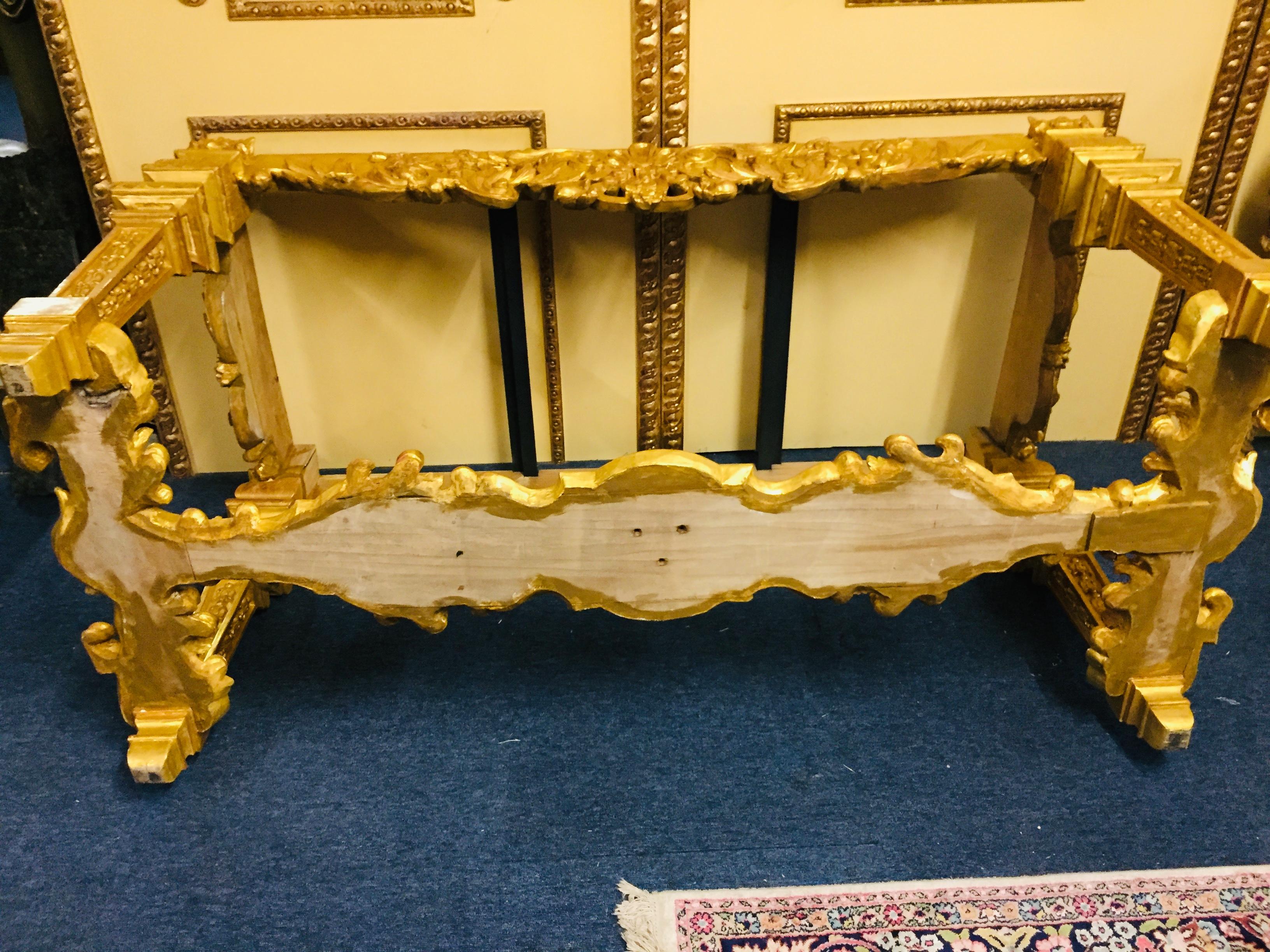 French 19th Century Louis XVI Style Console Gilded Wood  12