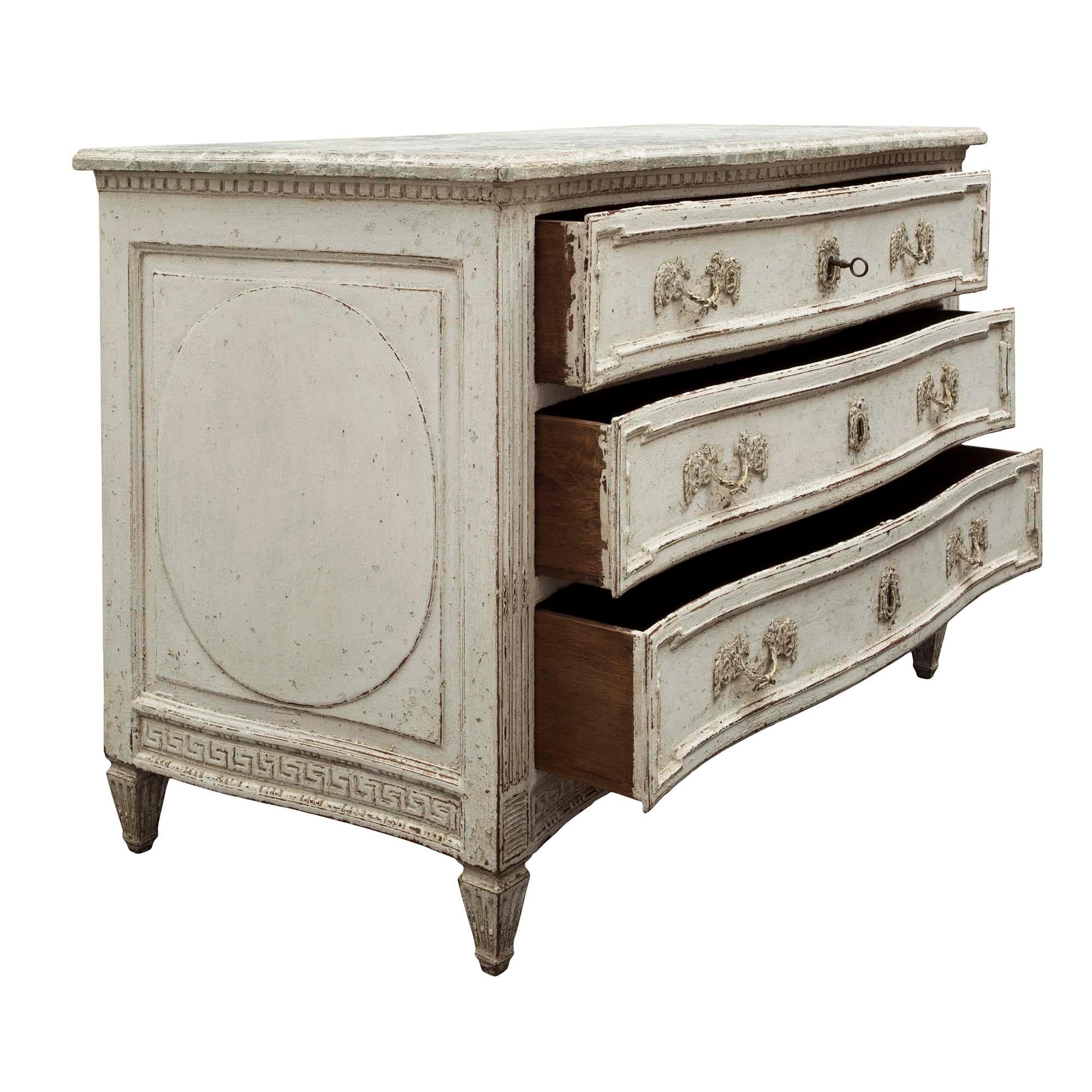 Wood French 19th Century Louis XVI Style Country French Commode For Sale