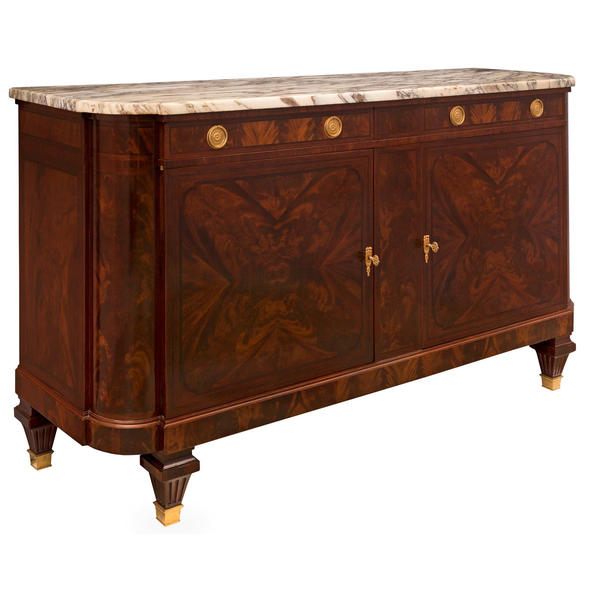 Ormolu French 19th Century Louis XVI Style Crouch Mahogany Buffet For Sale