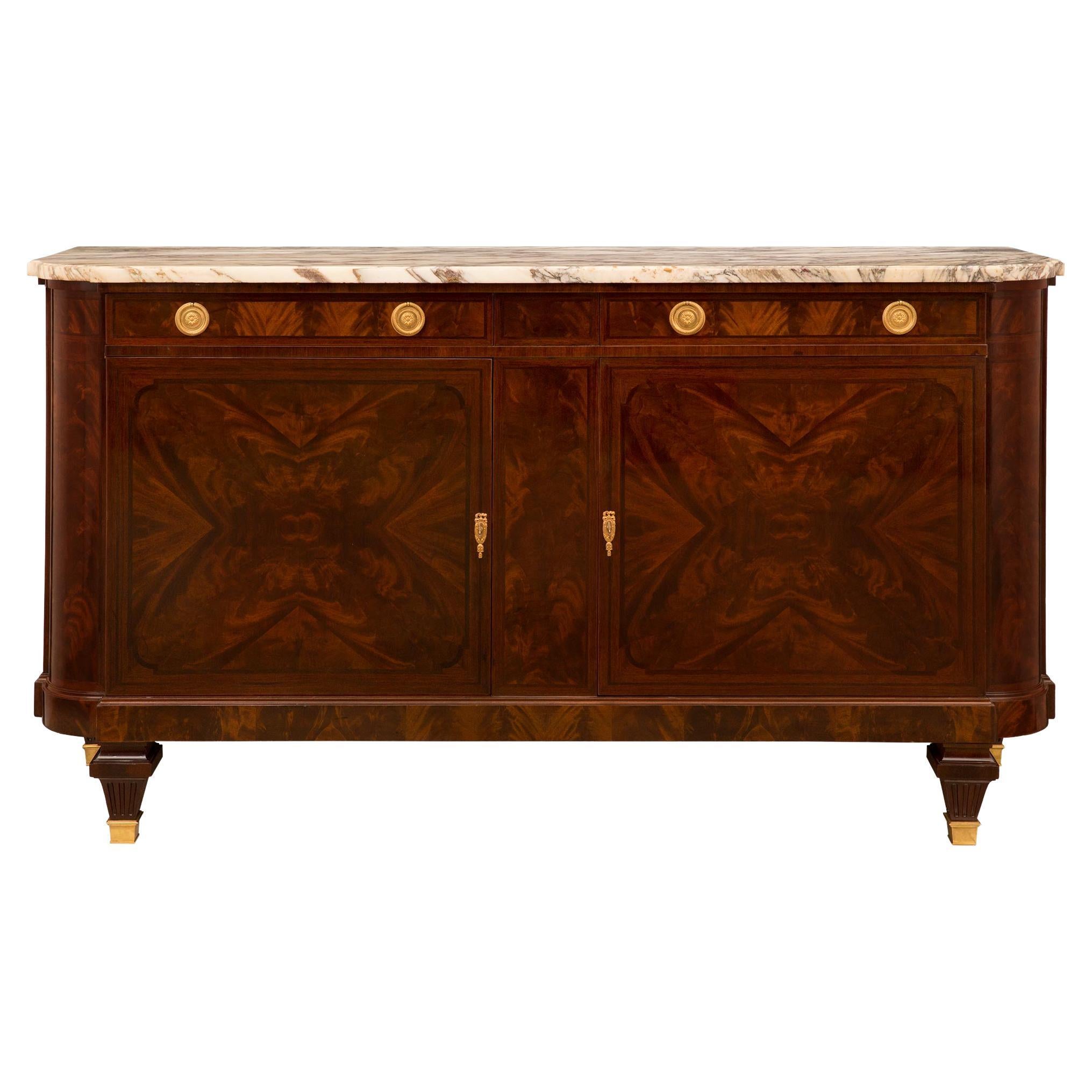 French 19th Century Louis XVI Style Crouch Mahogany Buffet For Sale