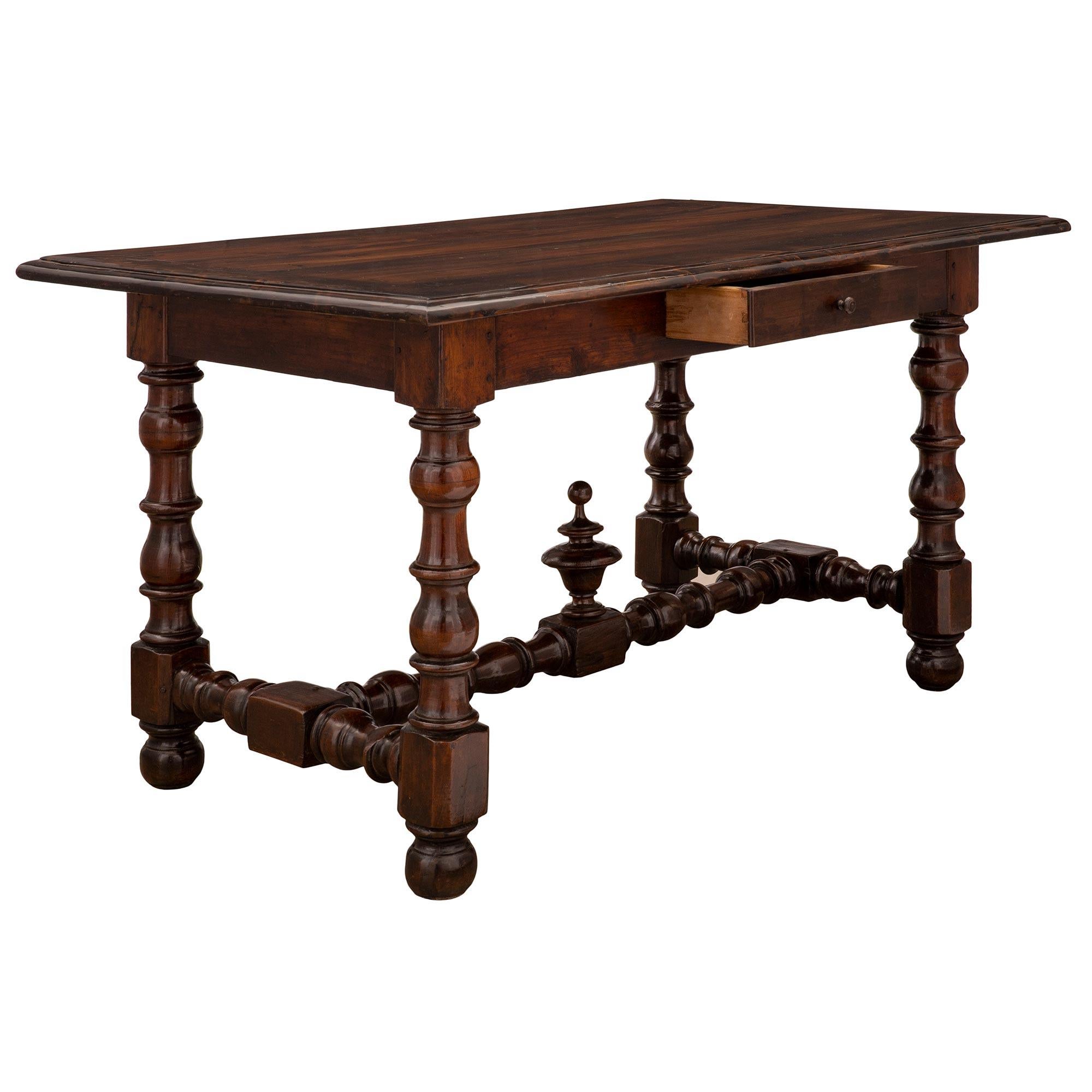French 19th Century Louis XVI Style Dark Oak Center Table For Sale 1