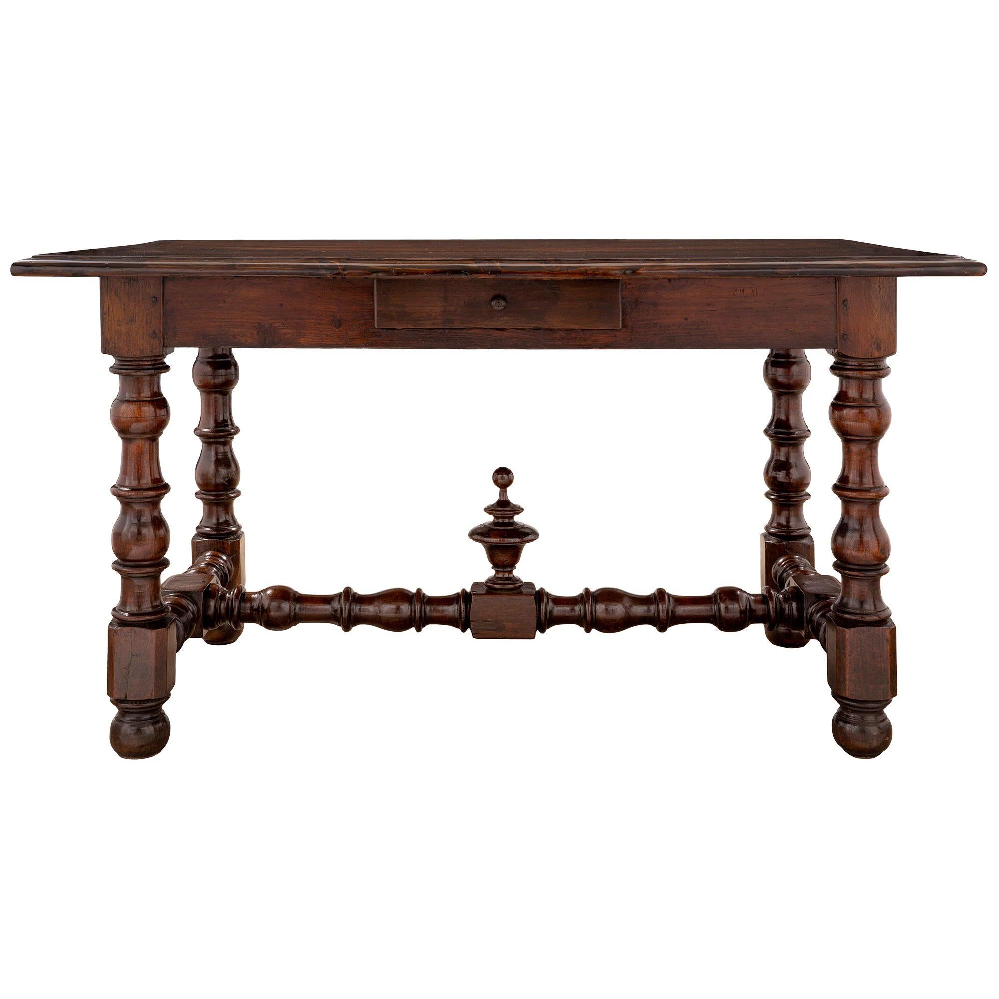 French 19th Century Louis XVI Style Dark Oak Center Table For Sale
