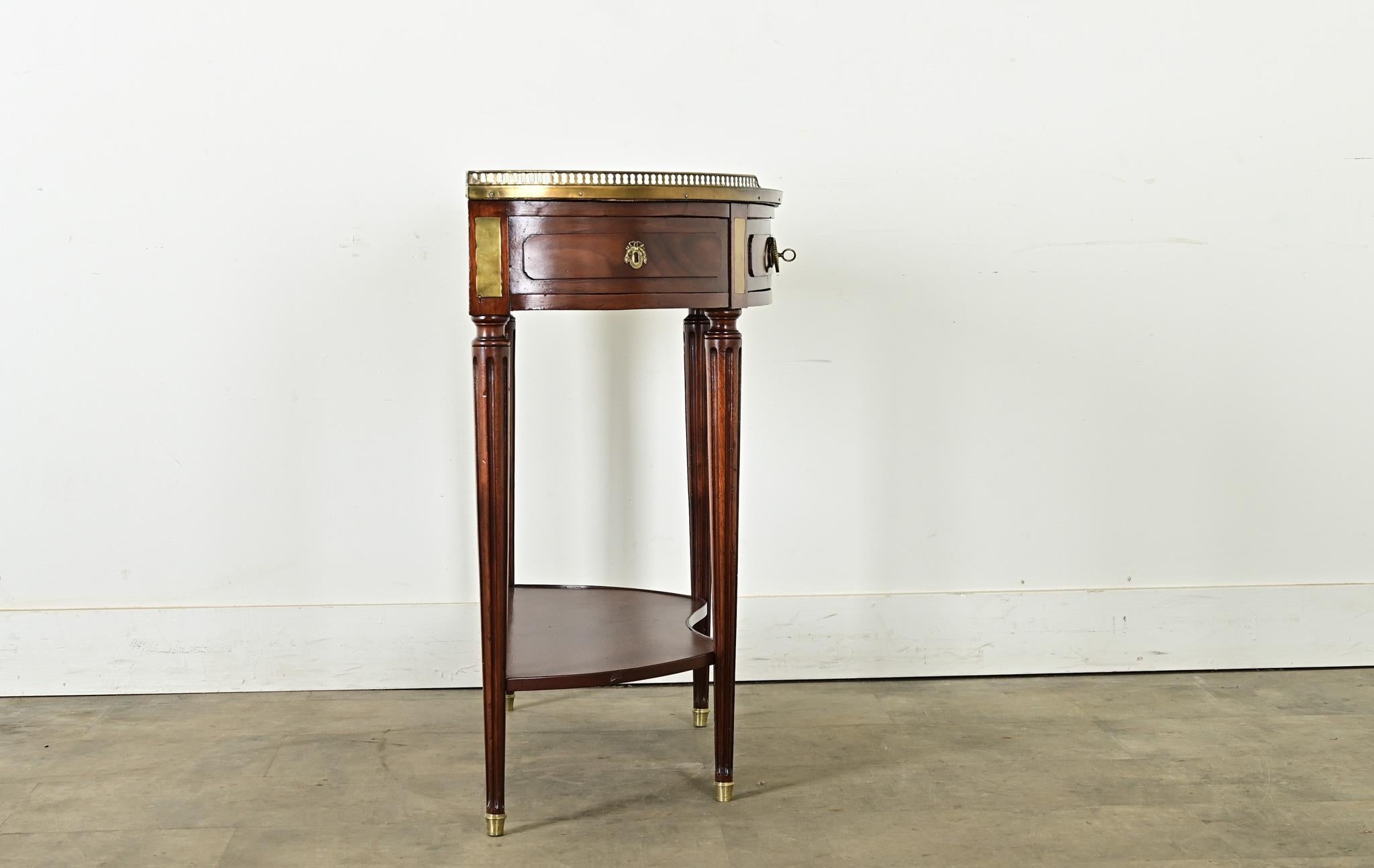 French 19th Century Louis XVI Style Demilune Console For Sale 5