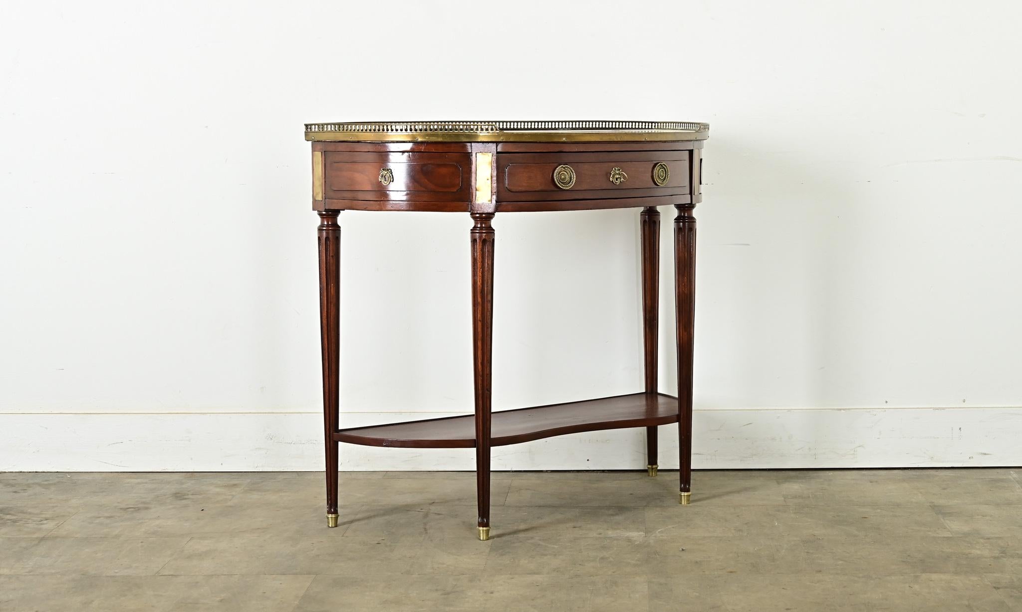 French 19th Century Louis XVI Style Demilune Console For Sale 6