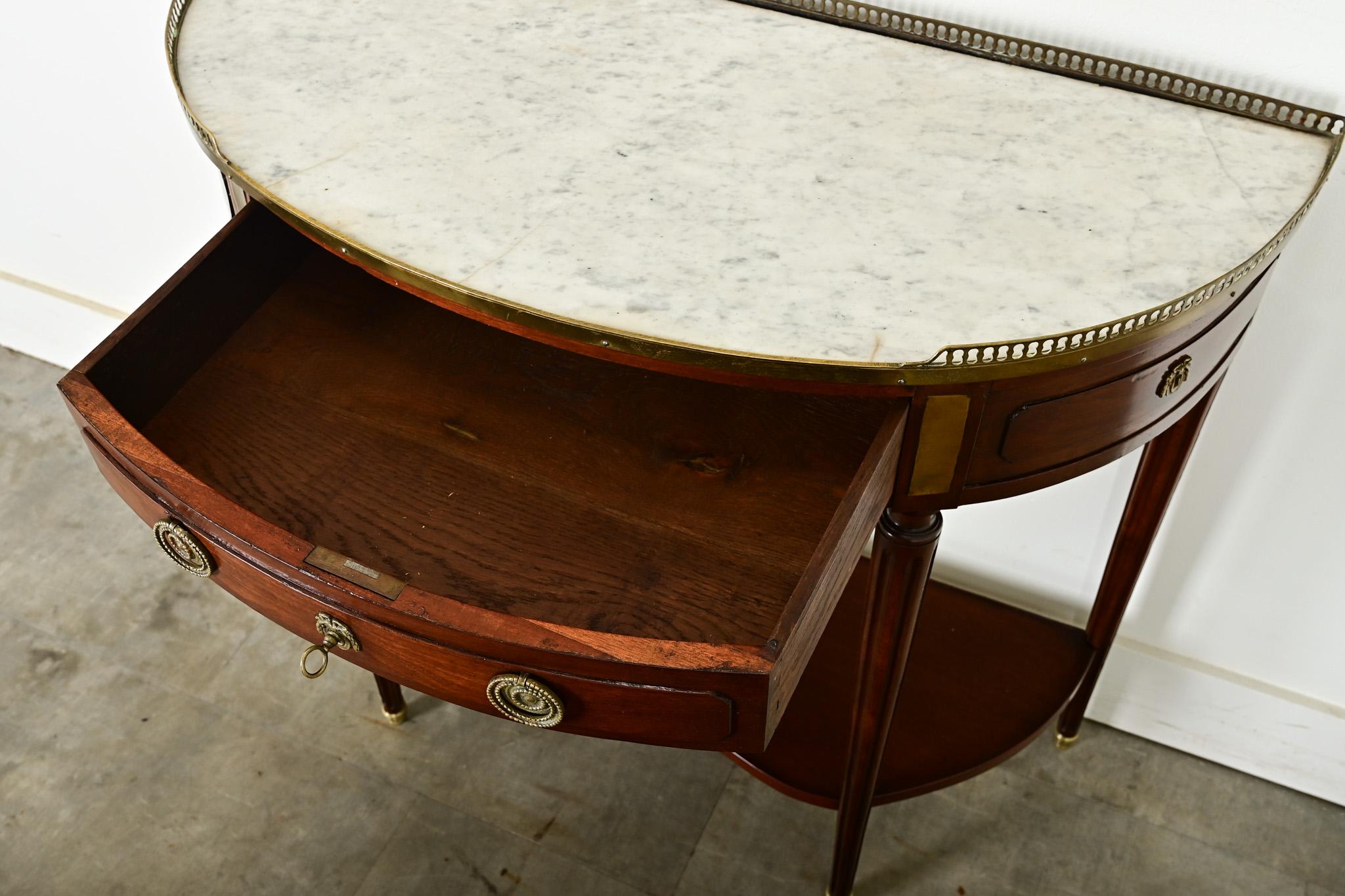 French 19th Century Louis XVI Style Demilune Console For Sale 2