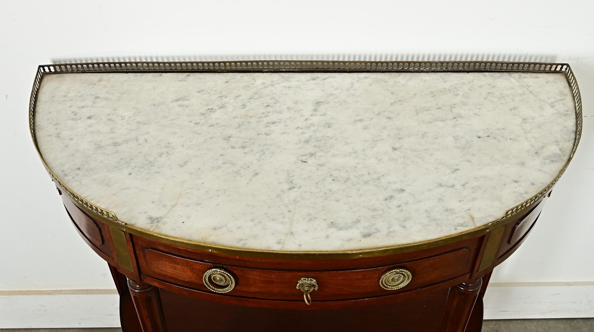 French 19th Century Louis XVI Style Demilune Console For Sale 3