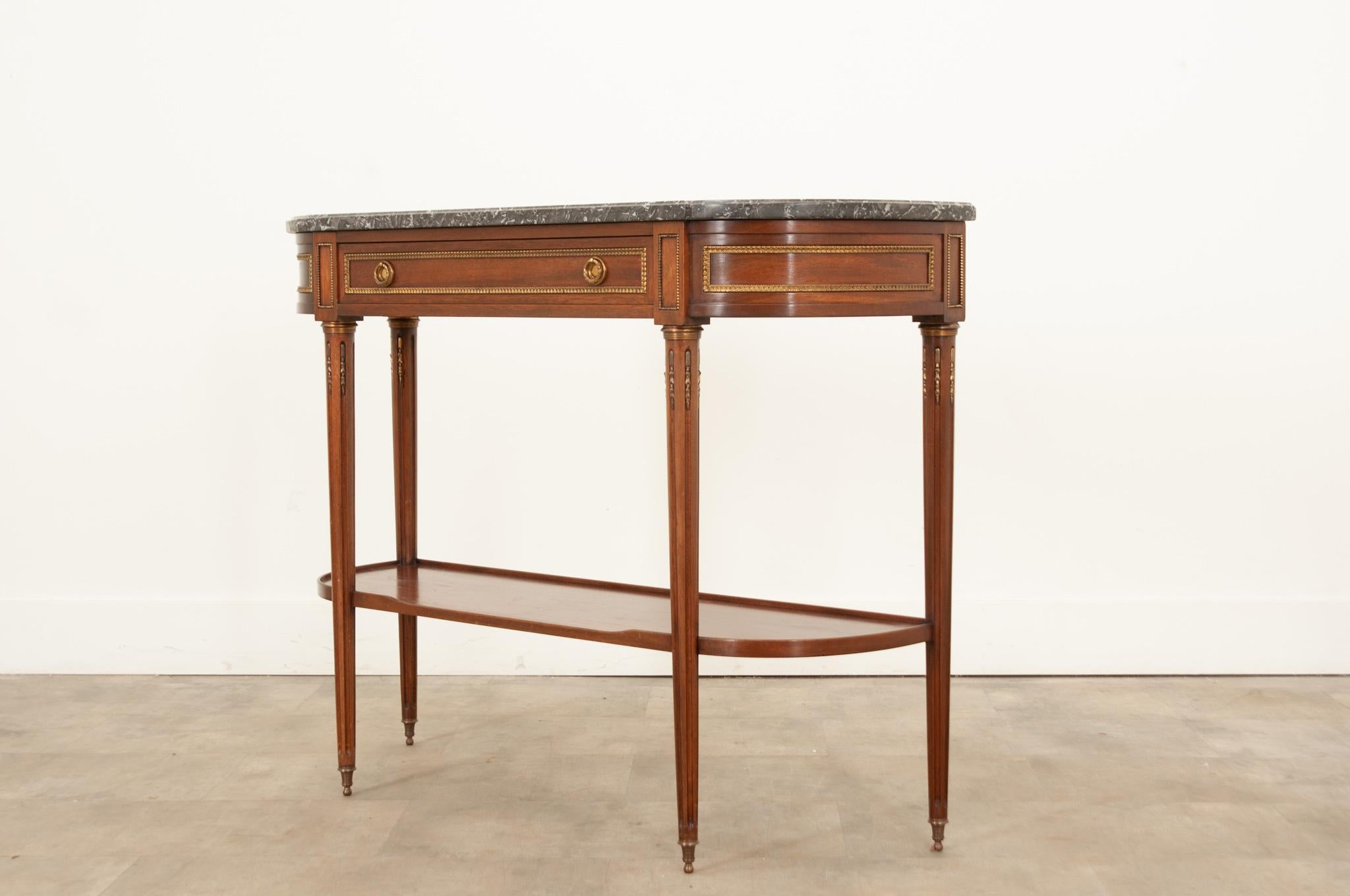 French 19th Century Louis XVI Style Demilune Console 4