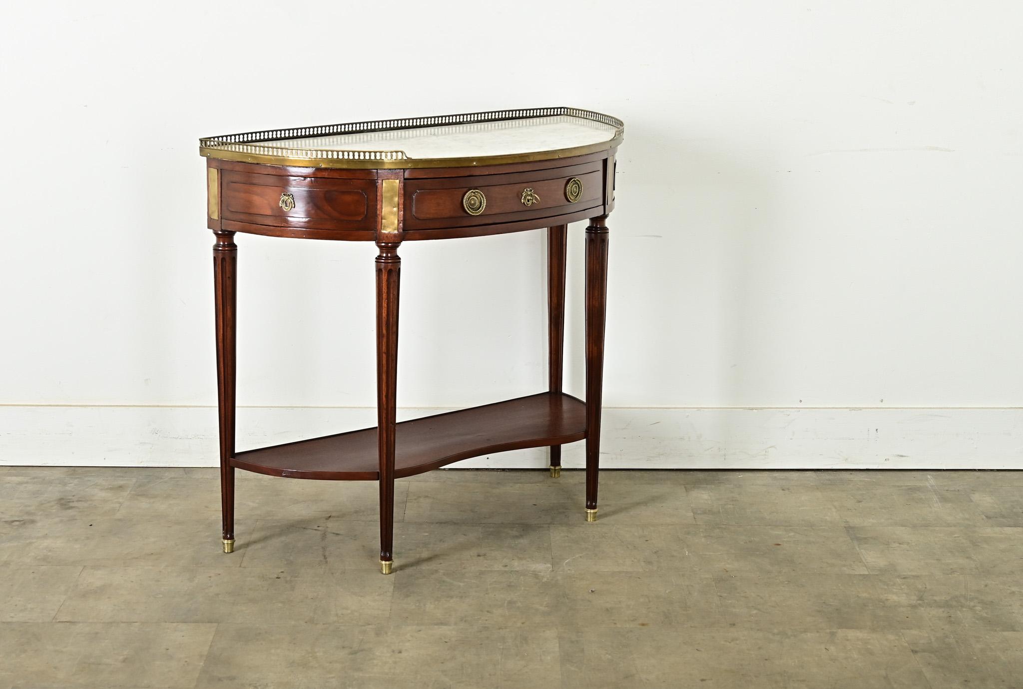 French 19th Century Louis XVI Style Demilune Console For Sale 4