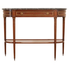 French 19th Century Louis XVI Style Demilune Console