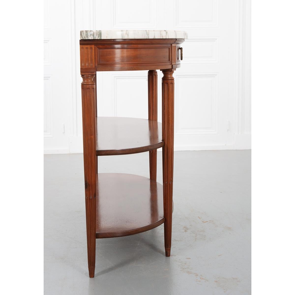 Mahogany French 19th Century Louis XVI-Style Demilune Server