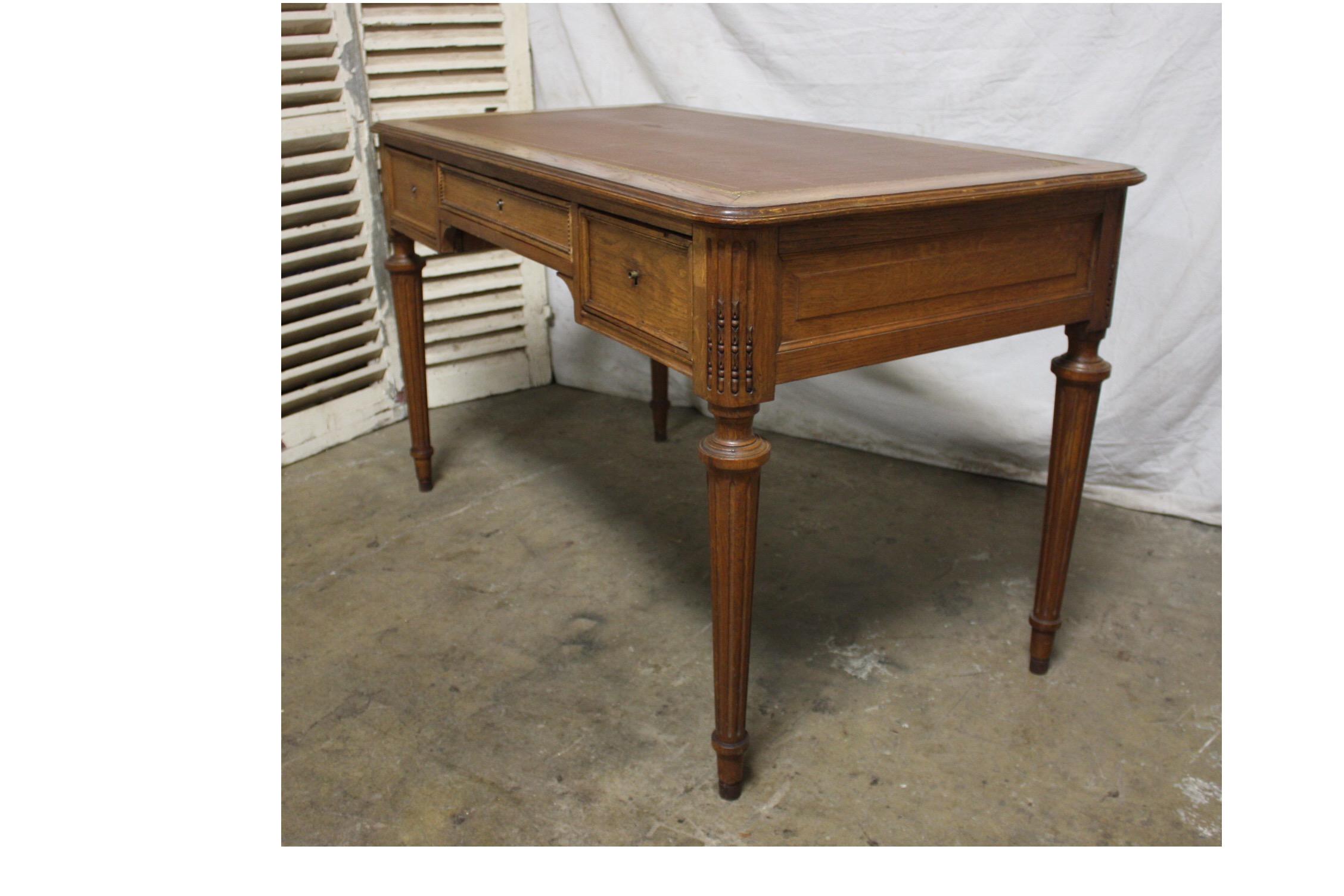 Leather French 19th Century Louis XVI Style Desk