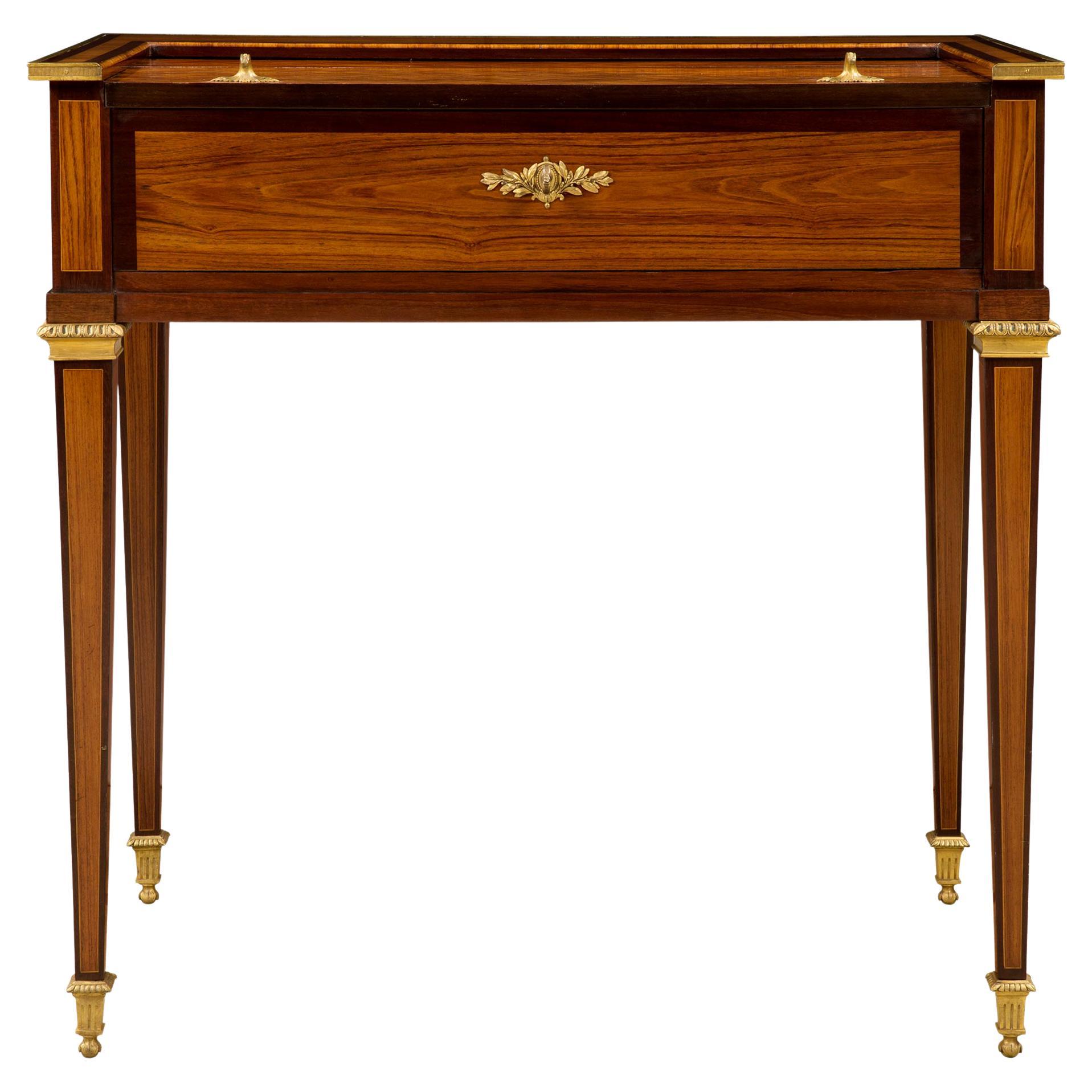 French 19th Century Louis XVI Style Desk, Signed 'Escalier de Cristal, Paris'