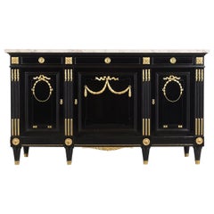 French 19th Century Louis XVI Style Ebonized Buffet
