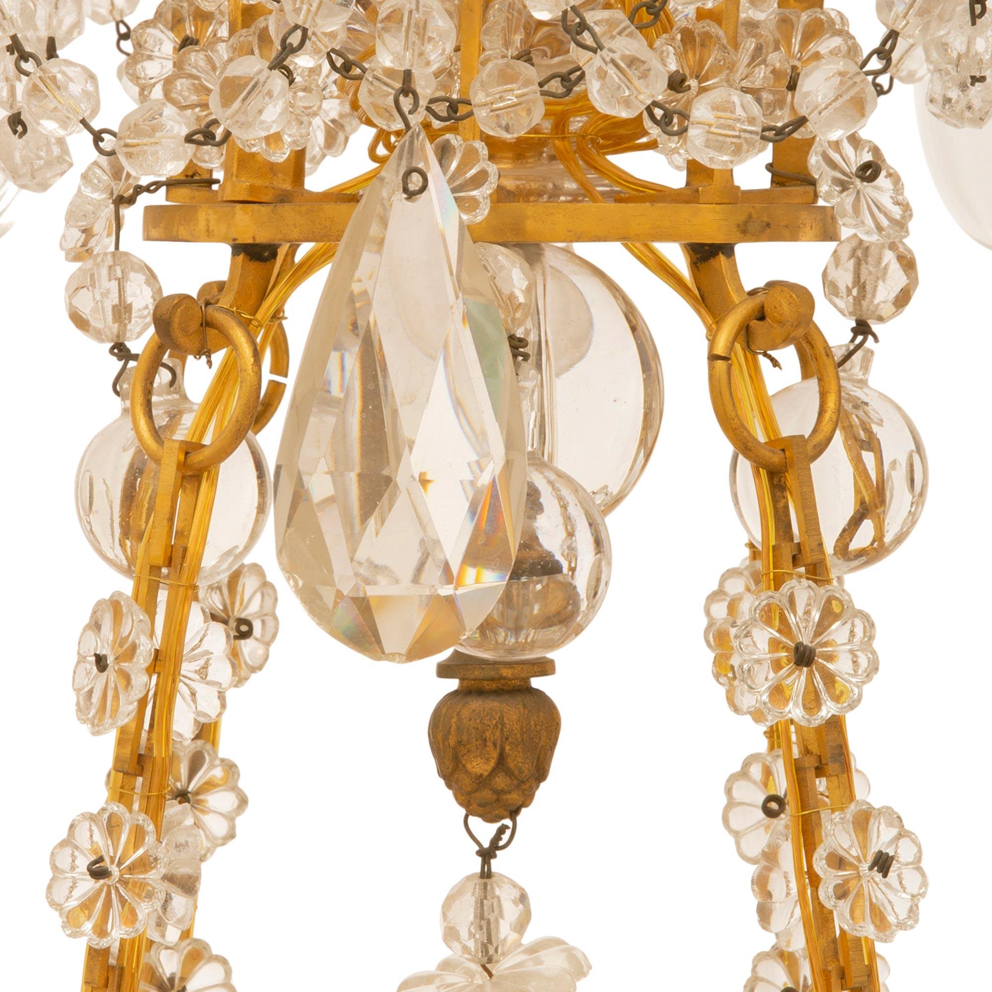 French 19th Century Louis XVI Style Eight-Light Baccarat Crystal Chandelier In Good Condition For Sale In West Palm Beach, FL