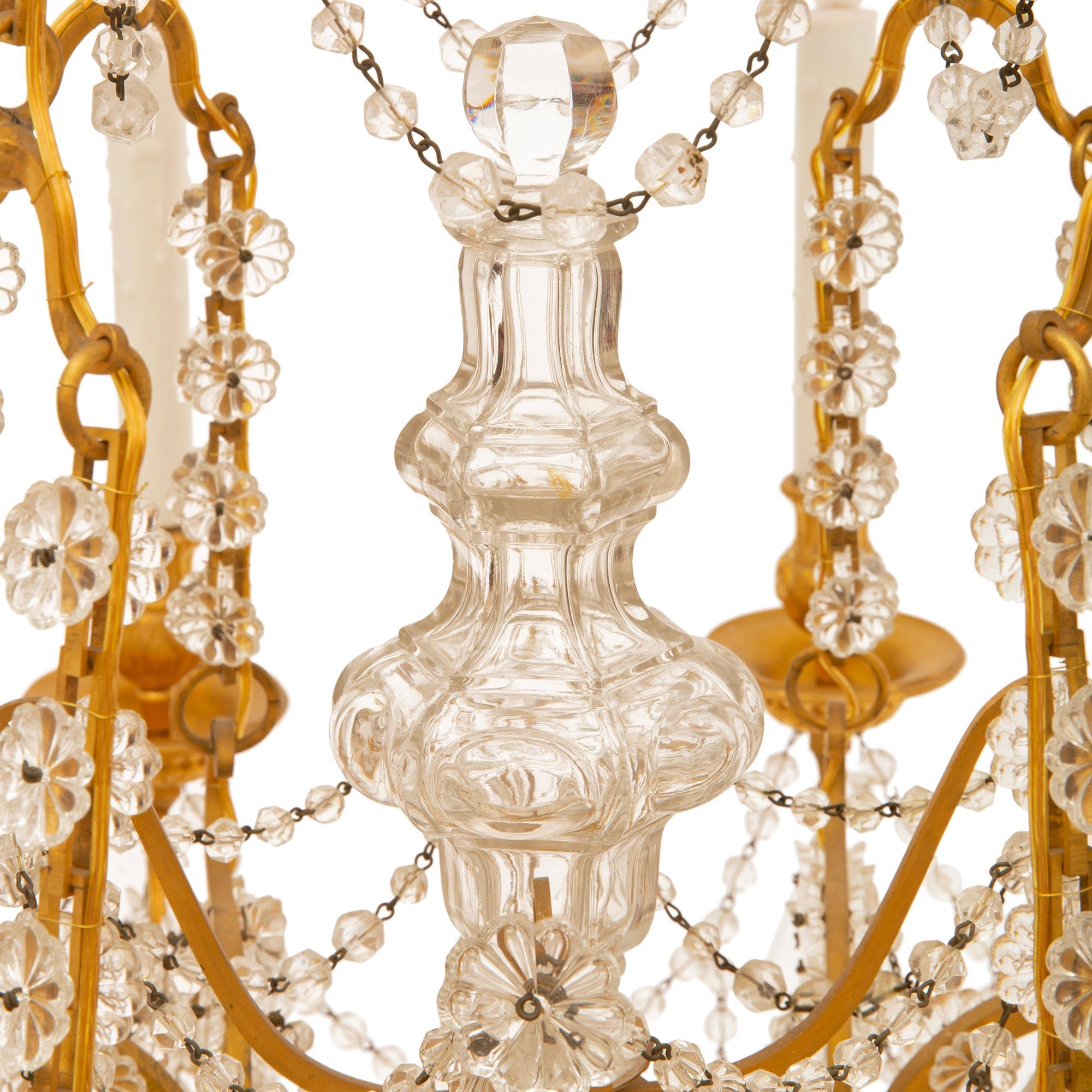 French 19th Century Louis XVI Style Eight-Light Baccarat Crystal Chandelier For Sale 2