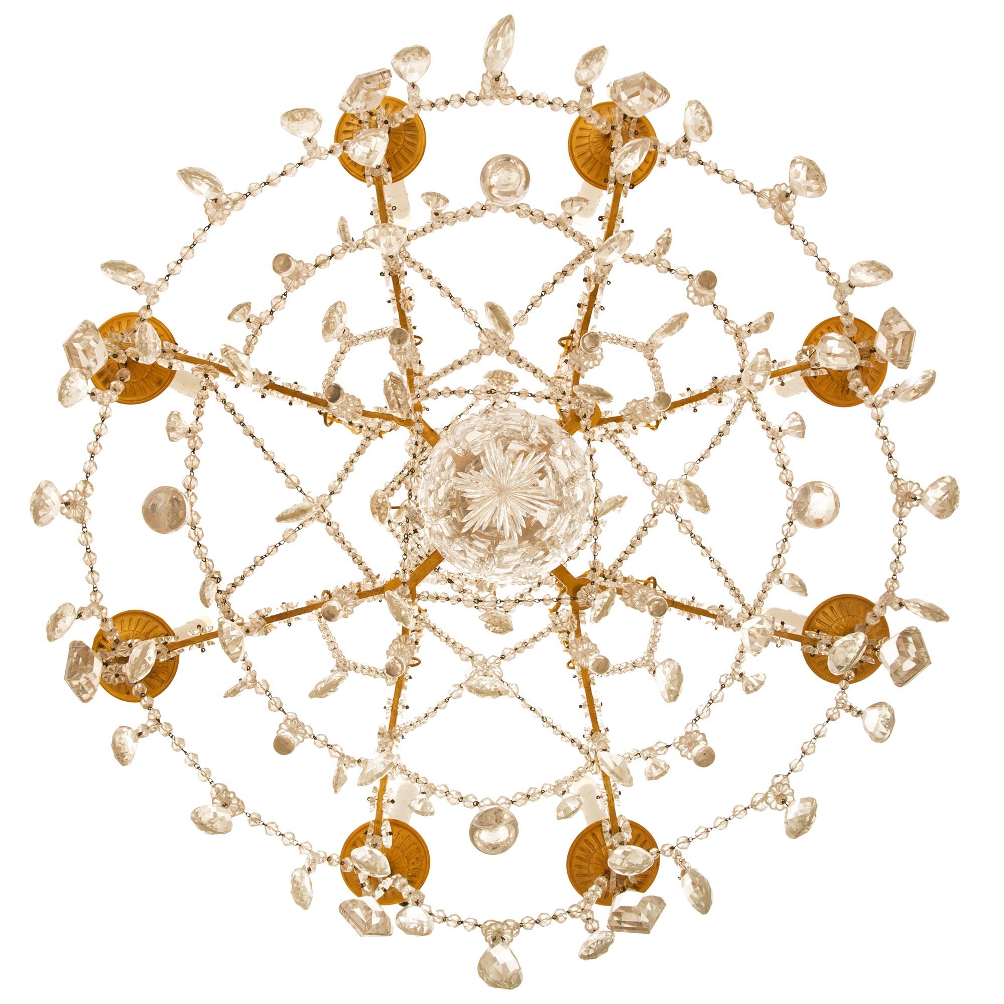 French 19th Century Louis XVI Style Eight-Light Baccarat Crystal Chandelier For Sale 5