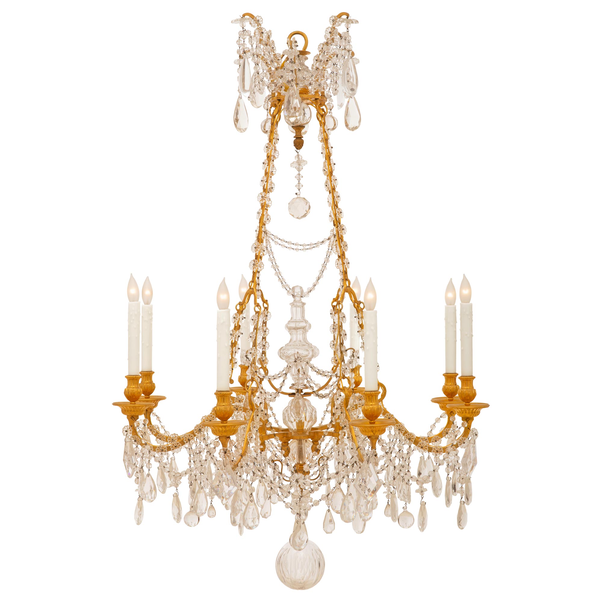 French 19th Century Louis XVI Style Eight-Light Baccarat Crystal Chandelier