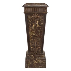 French 19th Century Louis XVI Style Faux Marble and Patinated Pedestal