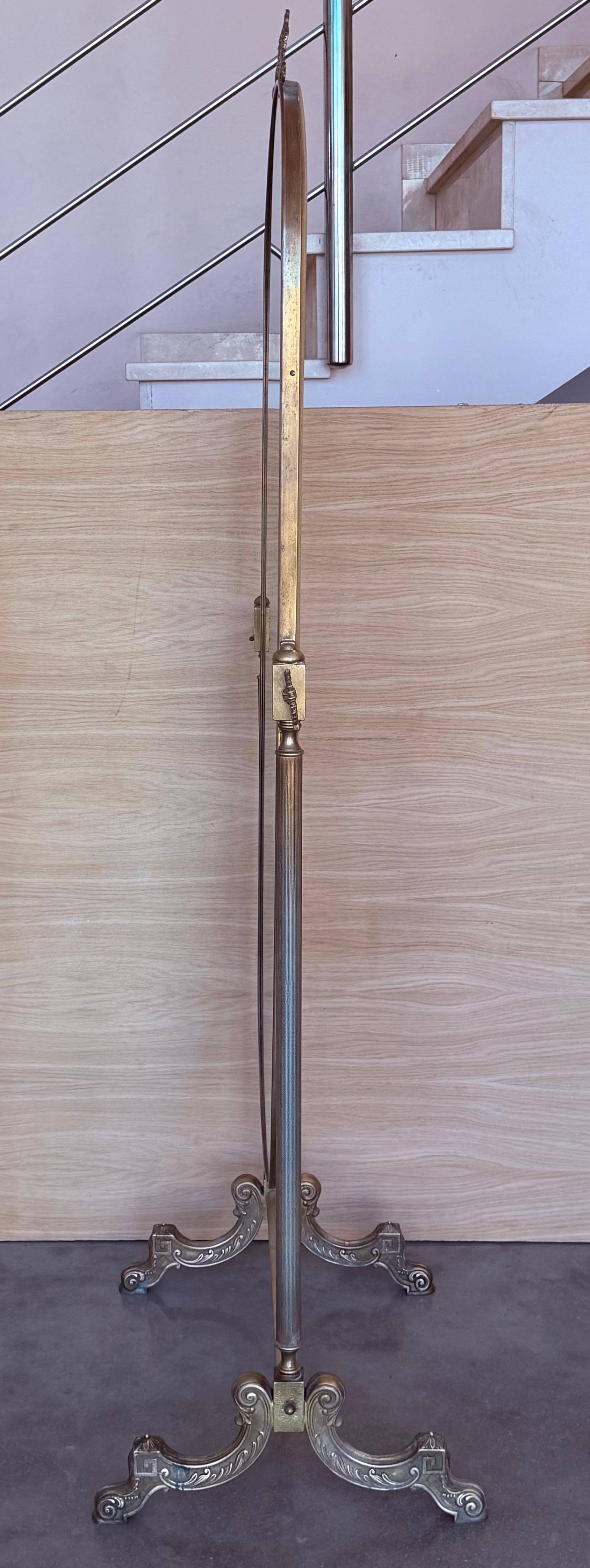 French 19th Century Louis XVI Style Full Length Bronze Cheval Mirror For Sale 8