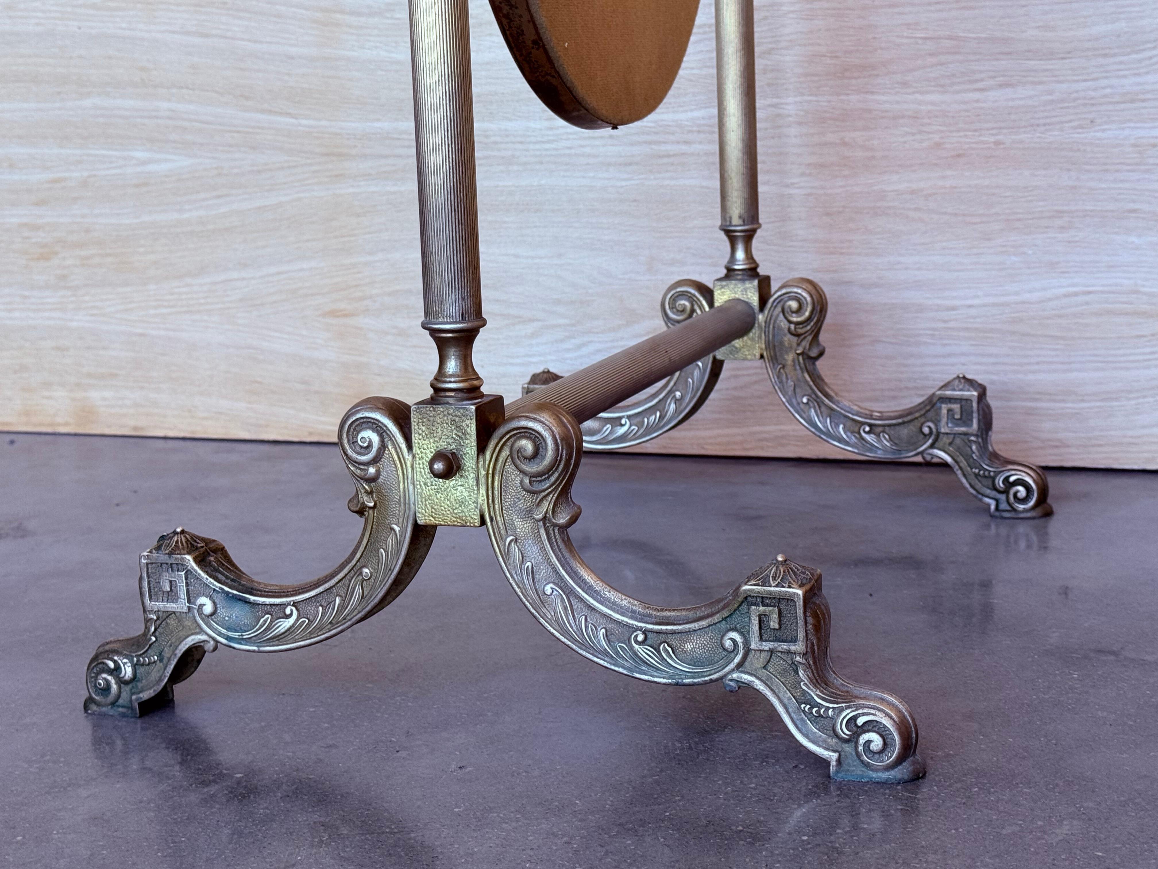 French 19th Century Louis XVI Style Full Length Bronze Cheval Mirror For Sale 9