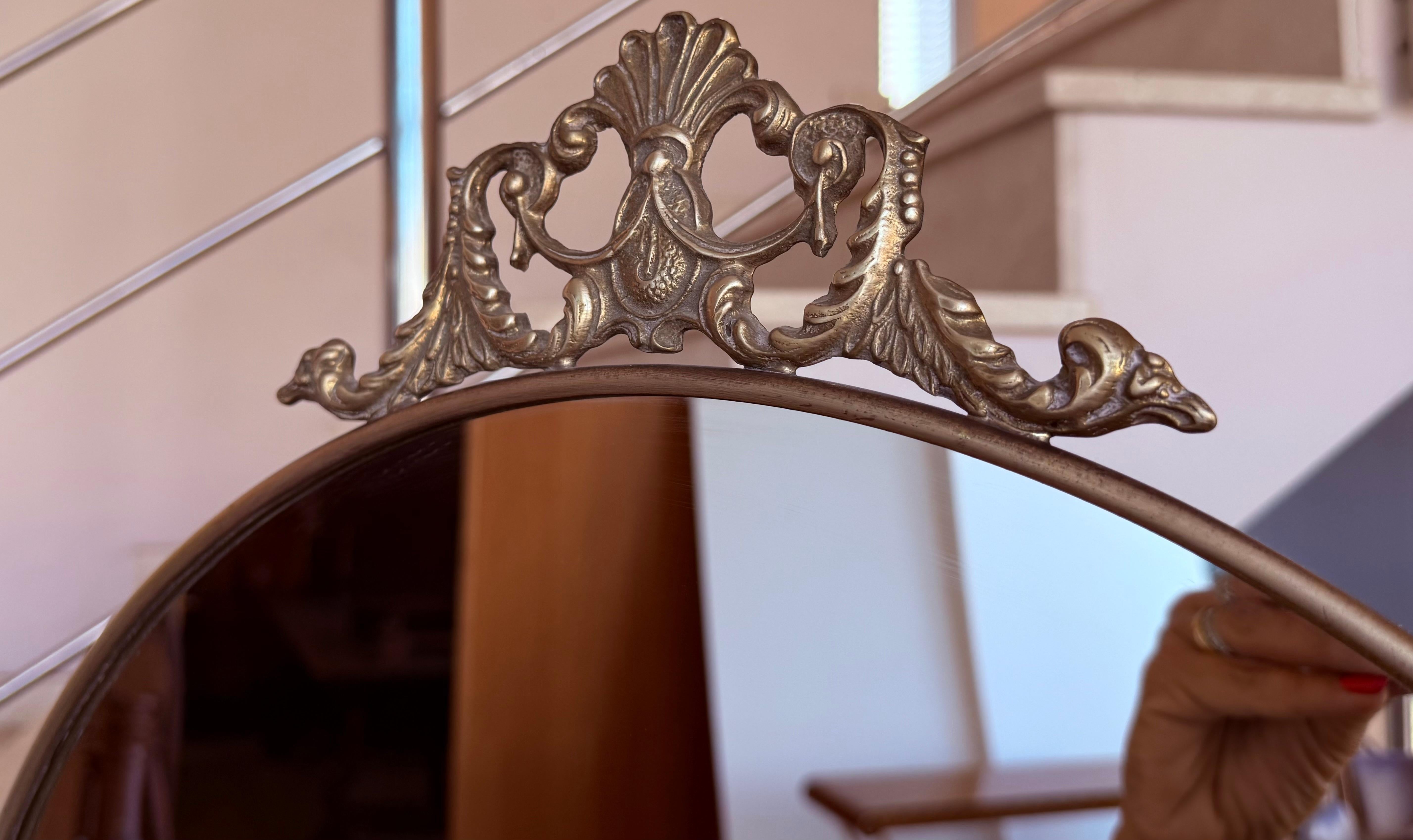 French 19th Century Louis XVI Style Full Length Bronze Cheval Mirror For Sale 4