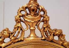 French 19th Century Louis XVI Style Full Length Giltwood Cheval Mirror