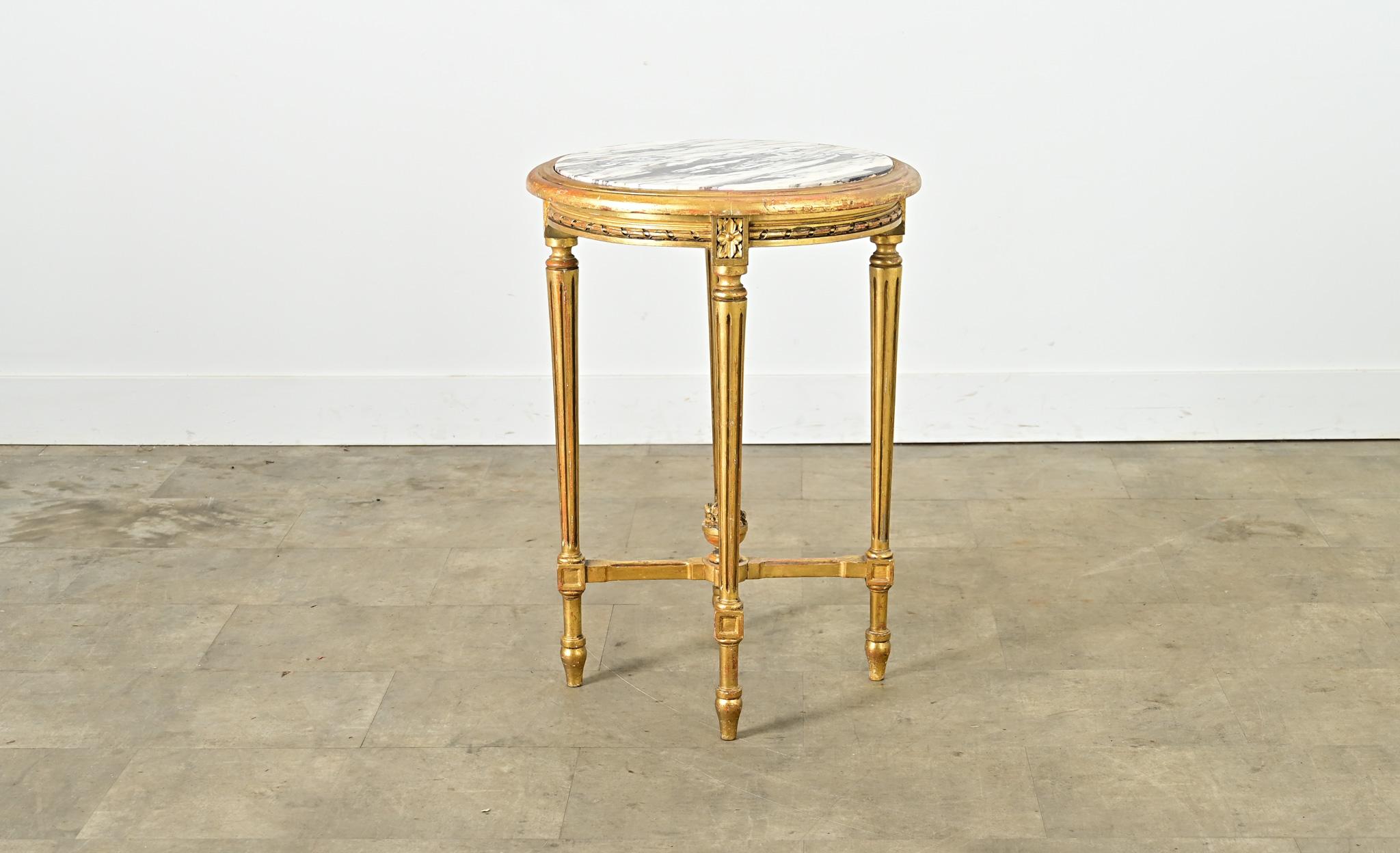 Or Guéridon doré français du 19e siècle de style Louis XVI en vente