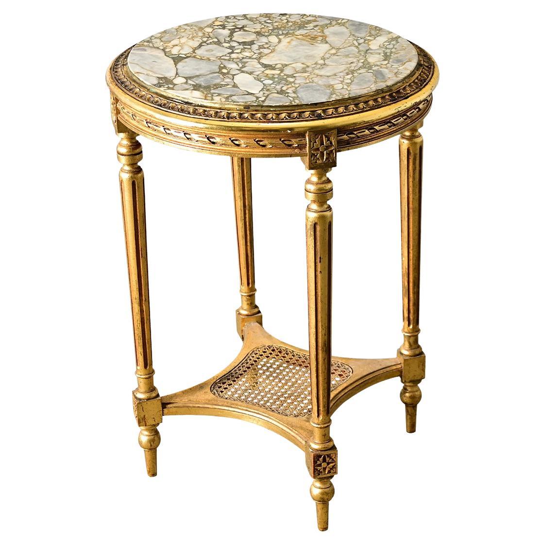 French 19th Century Louis XVI Style Gilt Gueridon For Sale
