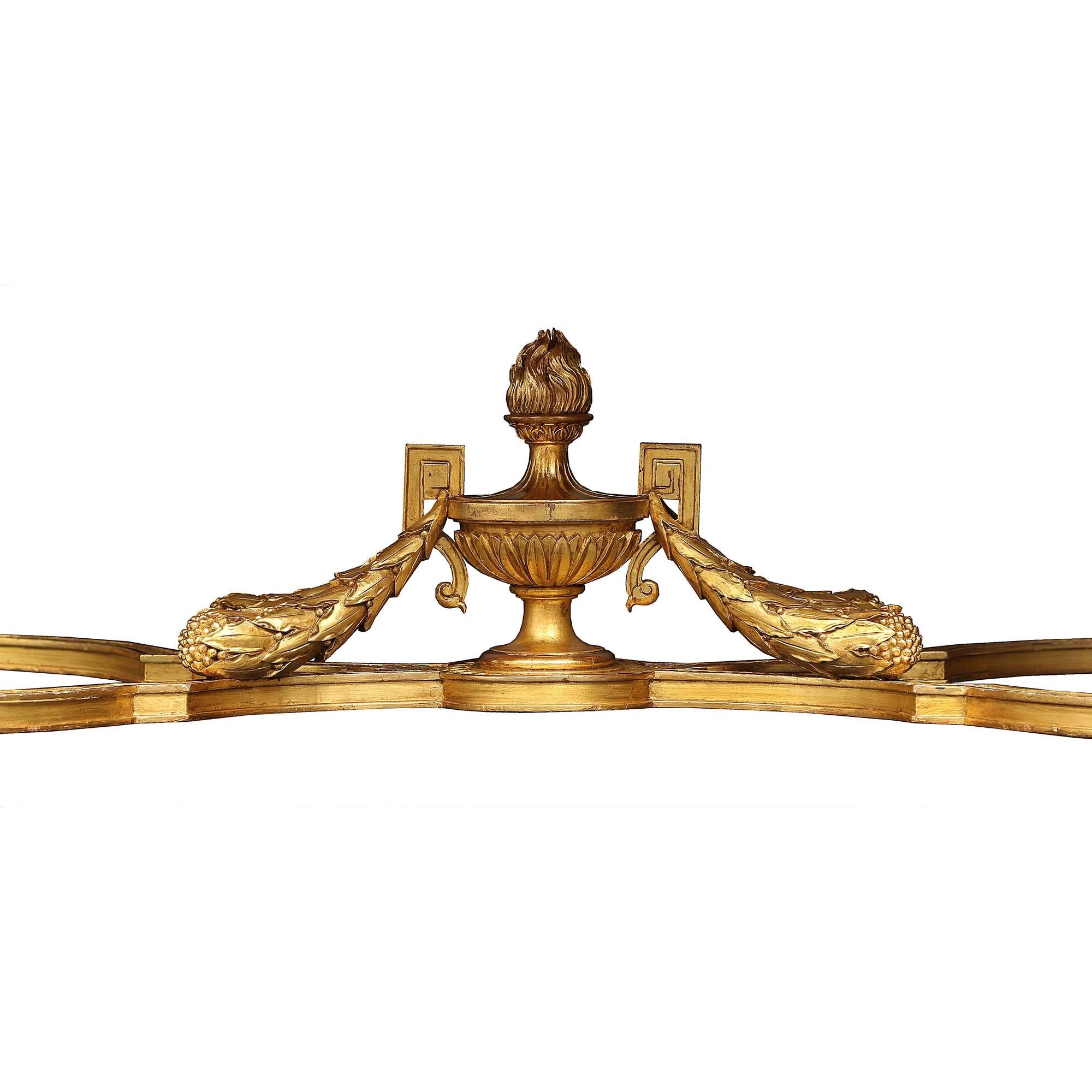 French 19th Century Louis XVI Style Giltwood and Marble Center Table For Sale 5