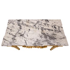 French 19th Century Louis XVI Style Giltwood and Marble Freestanding Console