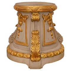French 19th Century Louis XVI Style Giltwood and Patinated Wood Pedestal Column