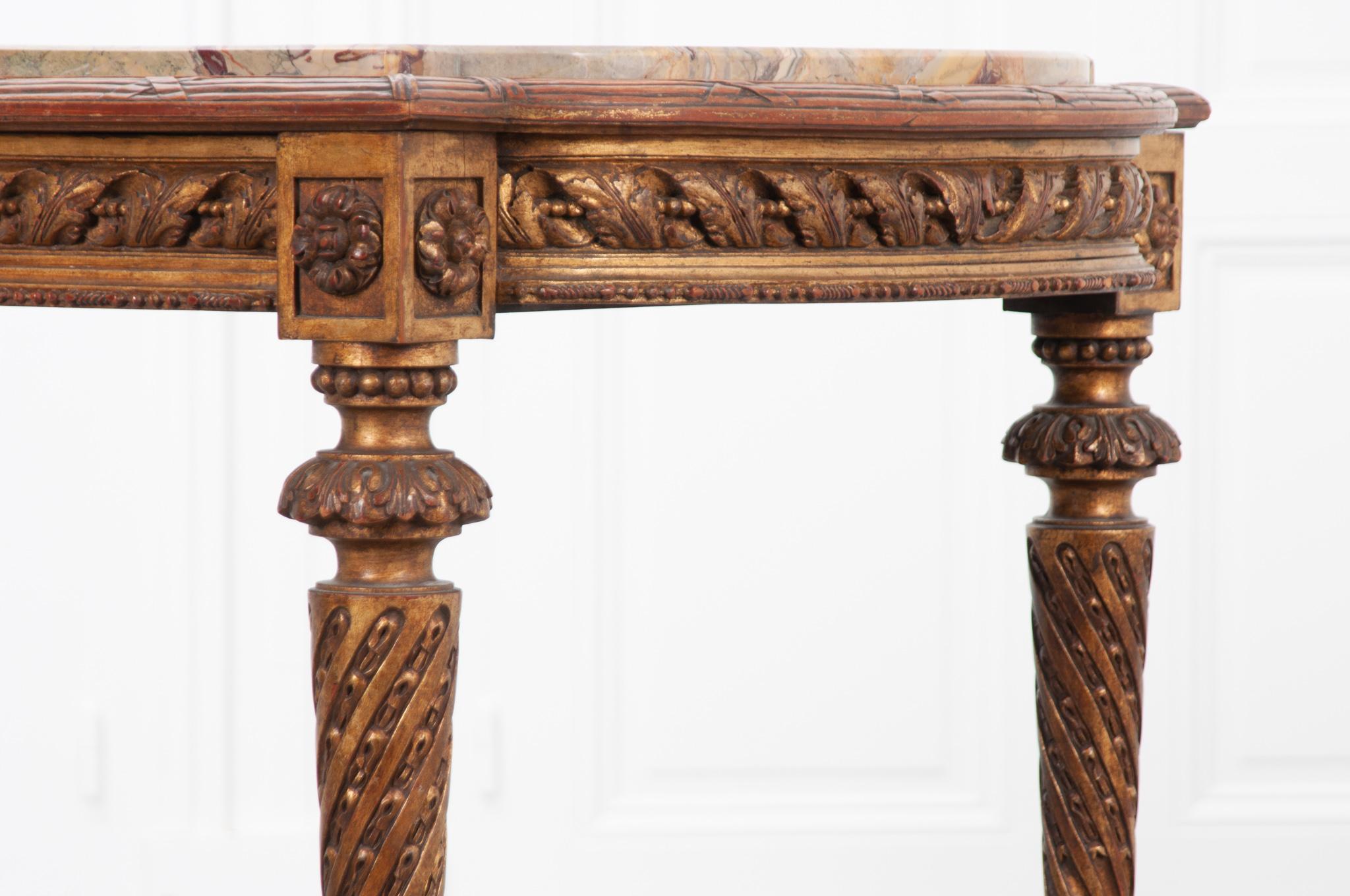 French 19th Century Louis XVI, Style Giltwood Center Table 7