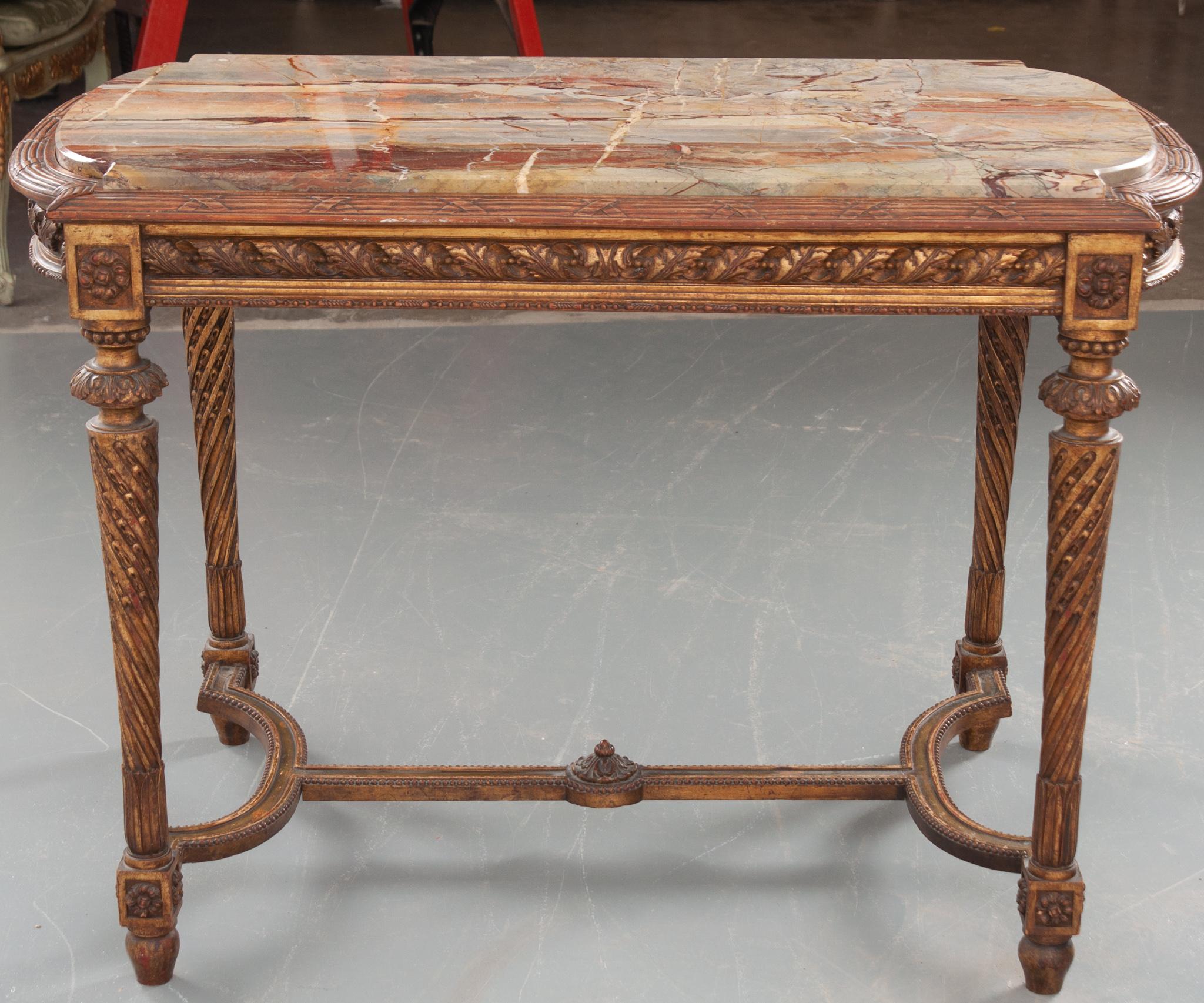 French 19th Century Louis XVI, Style Giltwood Center Table 11