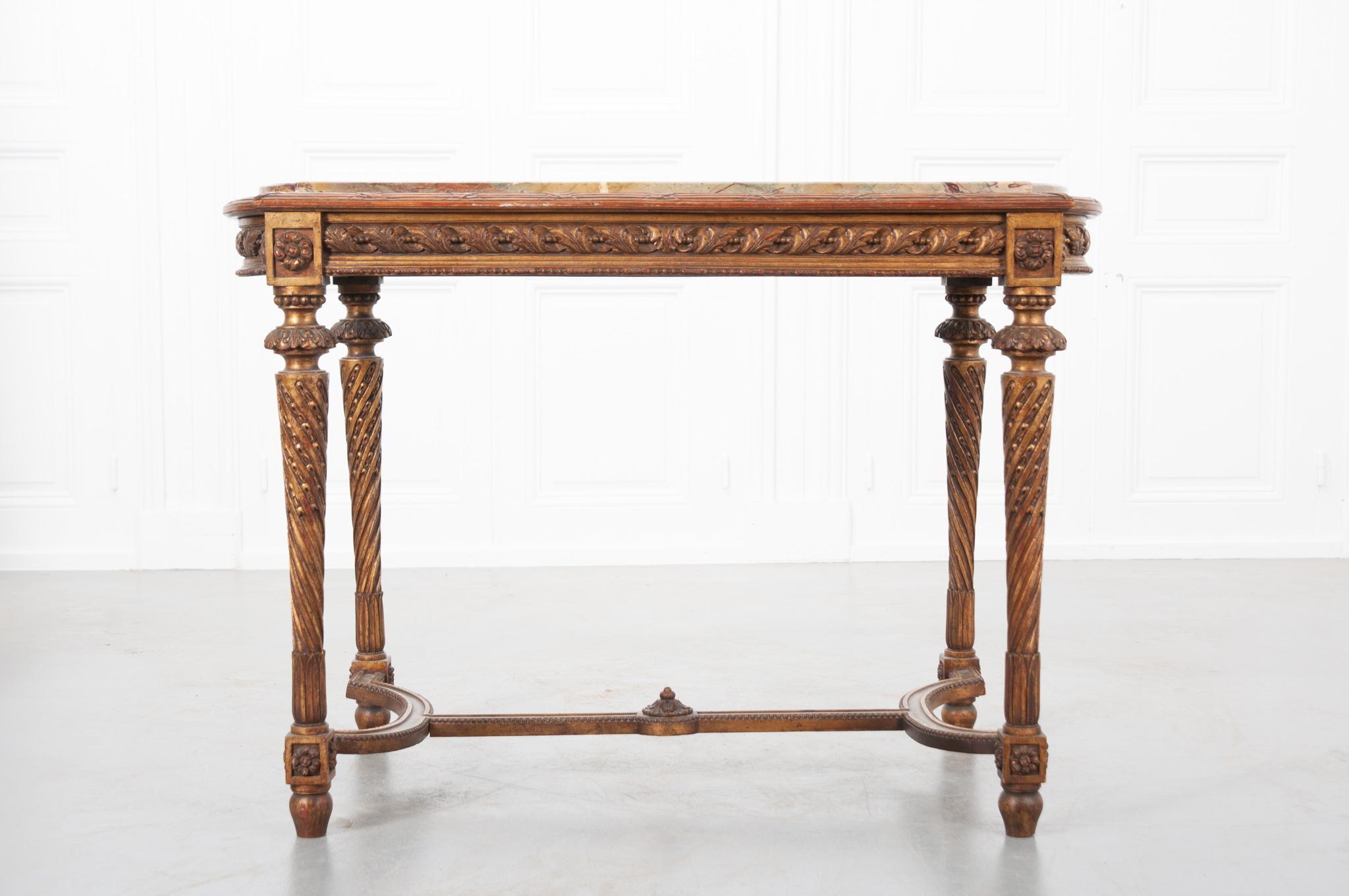 French 19th Century Louis XVI, Style Giltwood Center Table 12