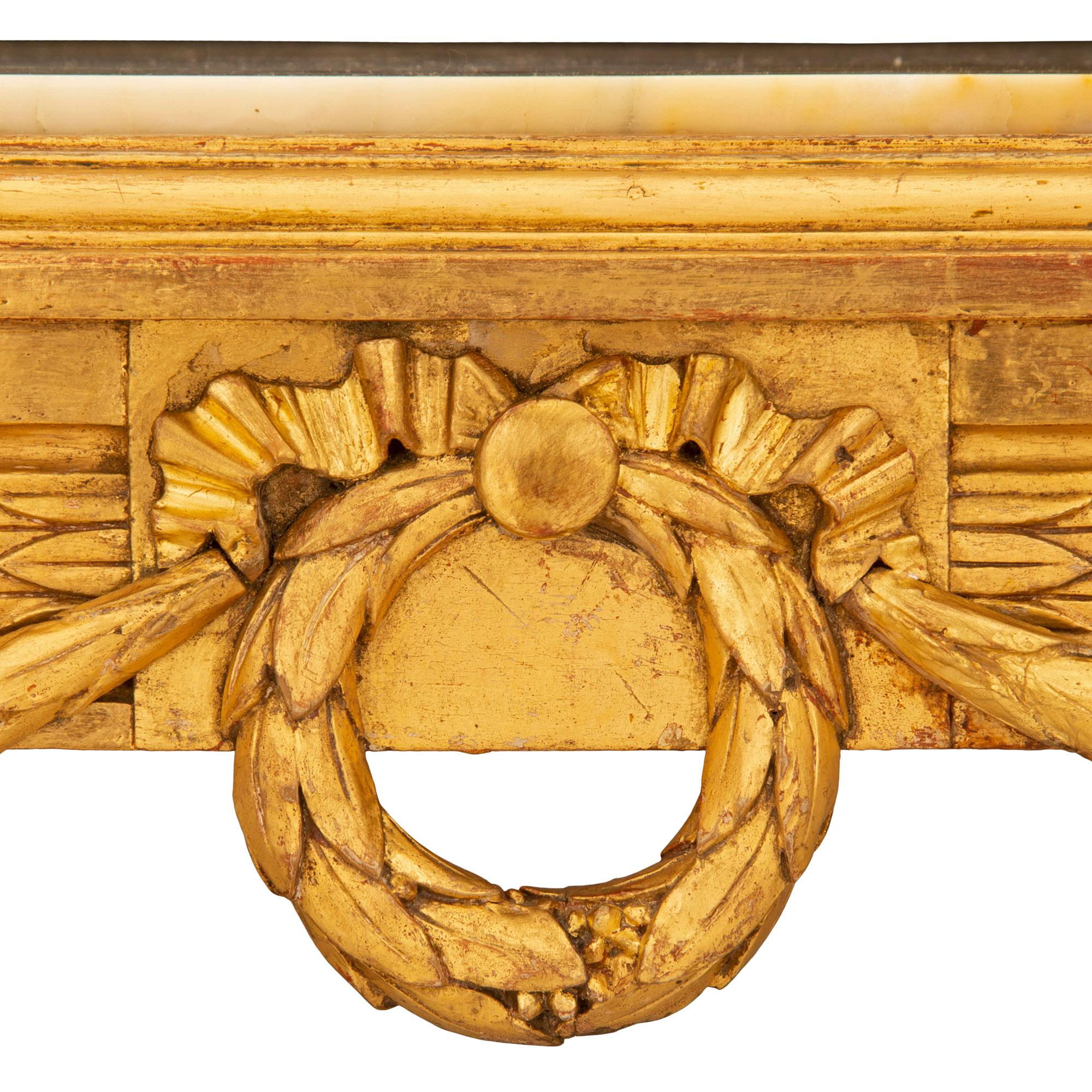 French 19th Century Louis XVI Style Giltwood Center Table For Sale 3