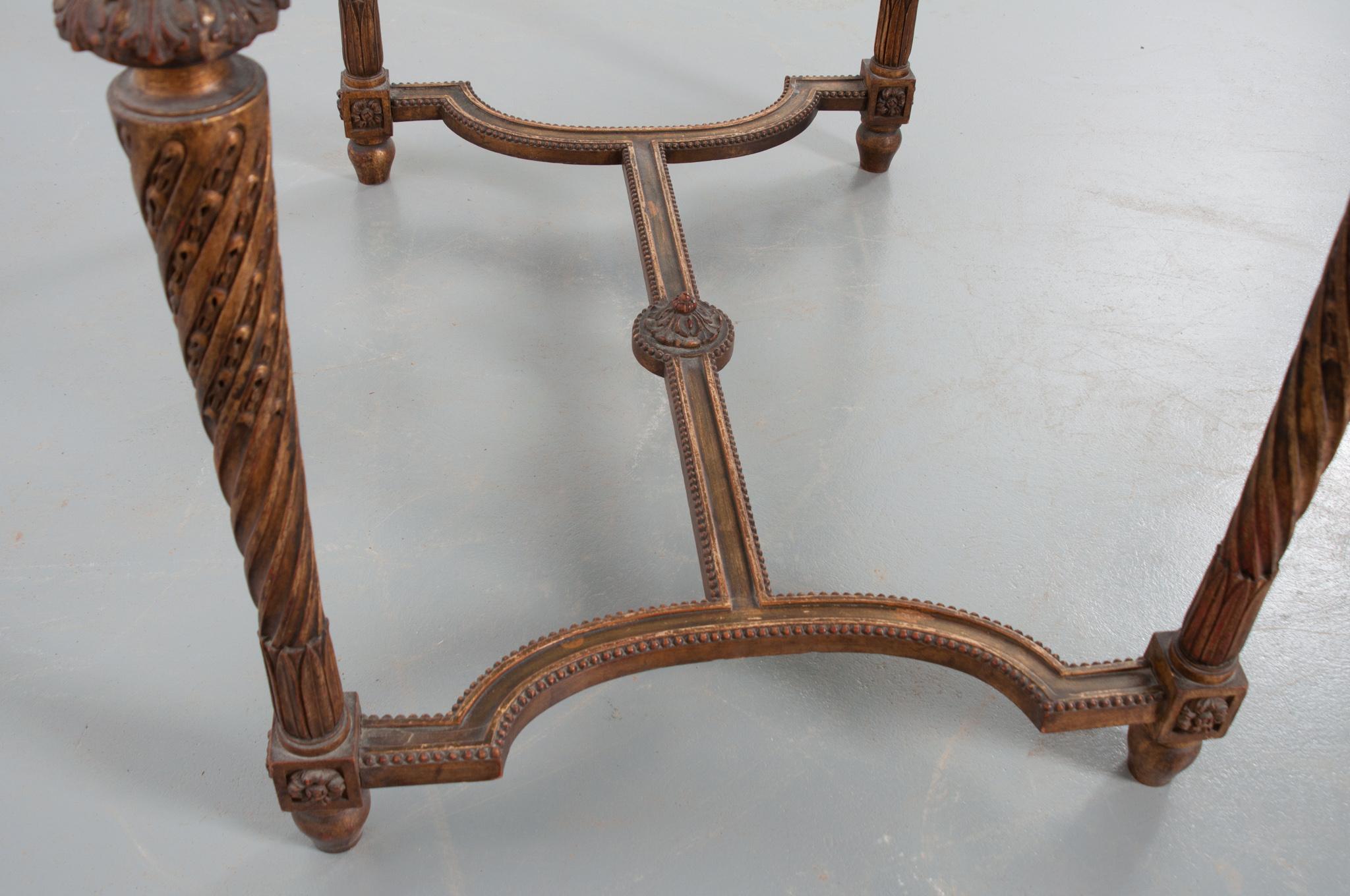 French 19th Century Louis XVI, Style Giltwood Center Table 5