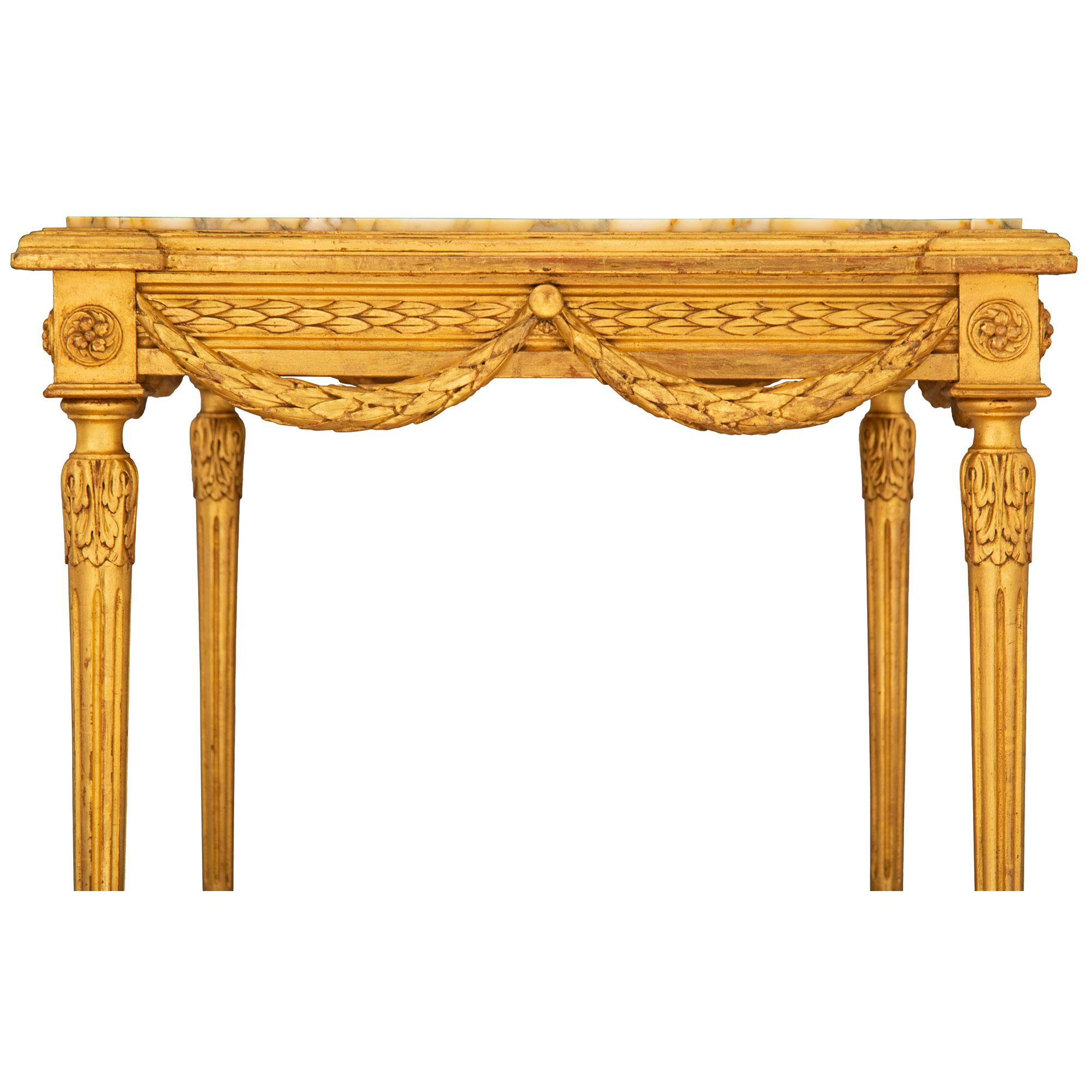 French 19th Century Louis XVI Style Giltwood Center Table For Sale 4