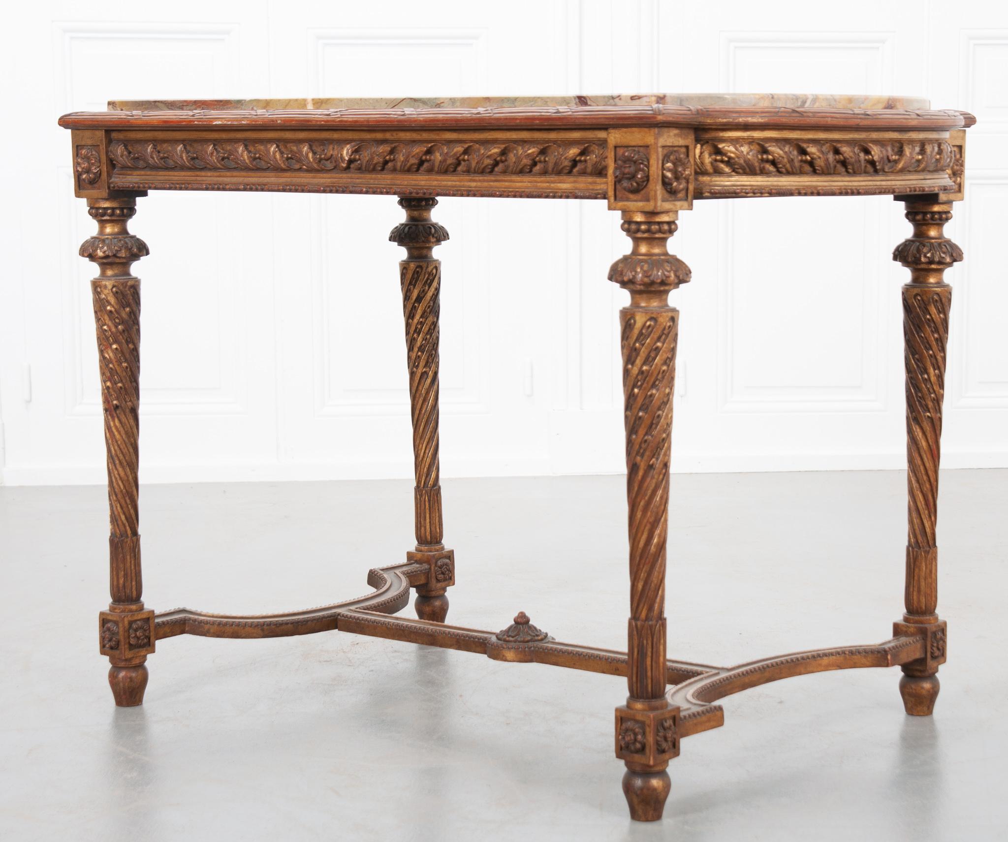 French 19th Century Louis XVI, Style Giltwood Center Table 6