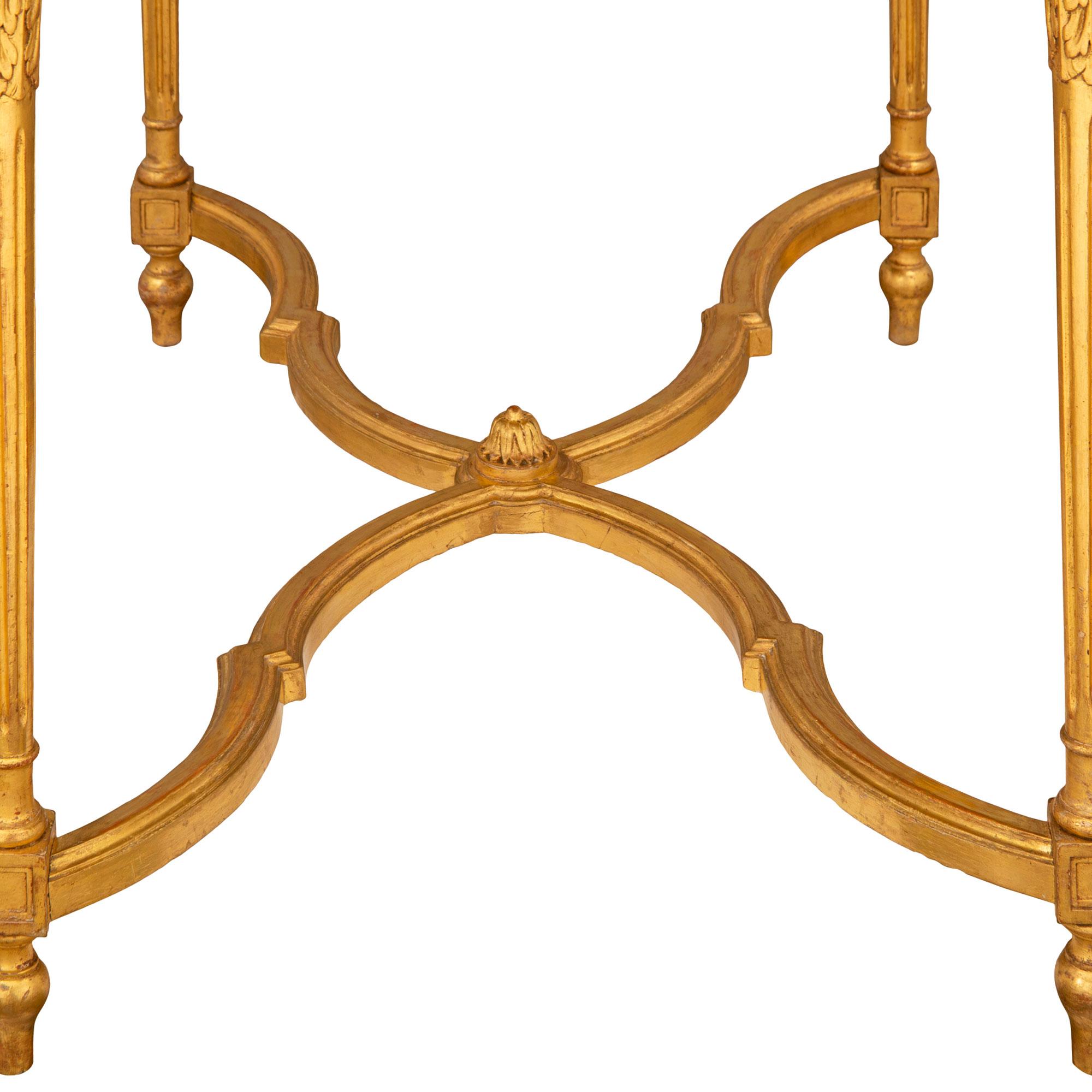 French 19th Century Louis XVI Style Giltwood Center Table For Sale 5