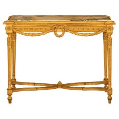 French 19th Century Louis XVI Style Giltwood Center Table