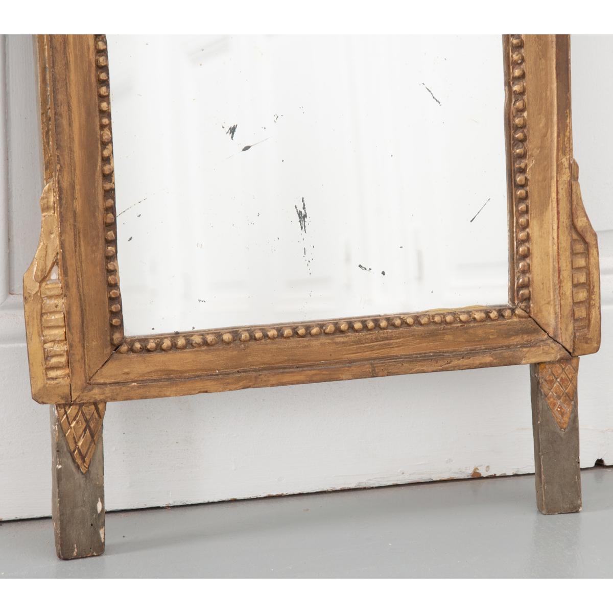 French 19th Century Louis XVI Style Giltwood Mirror In Good Condition In Baton Rouge, LA