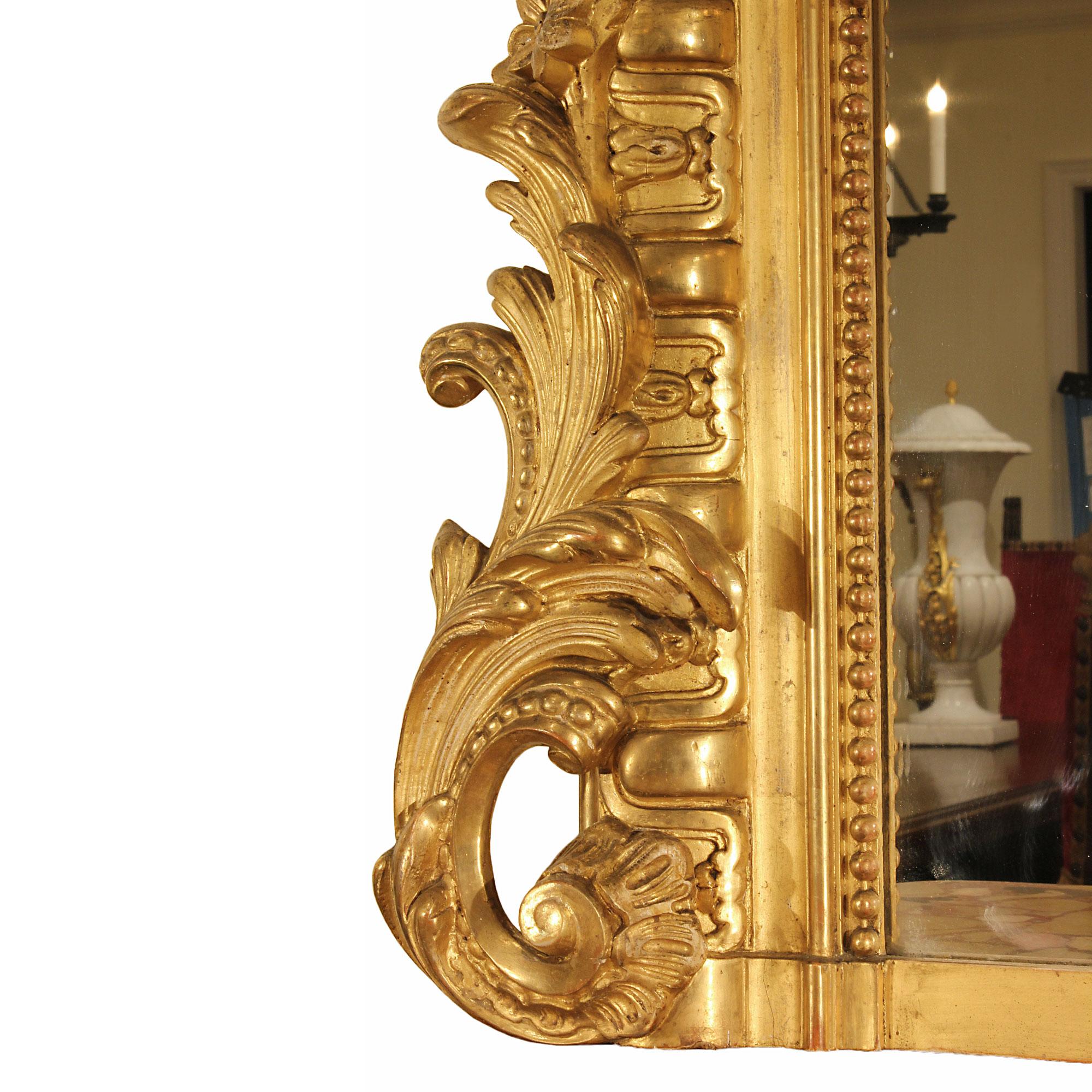 French 19th Century Louis XVI Style Giltwood Mirror For Sale 2