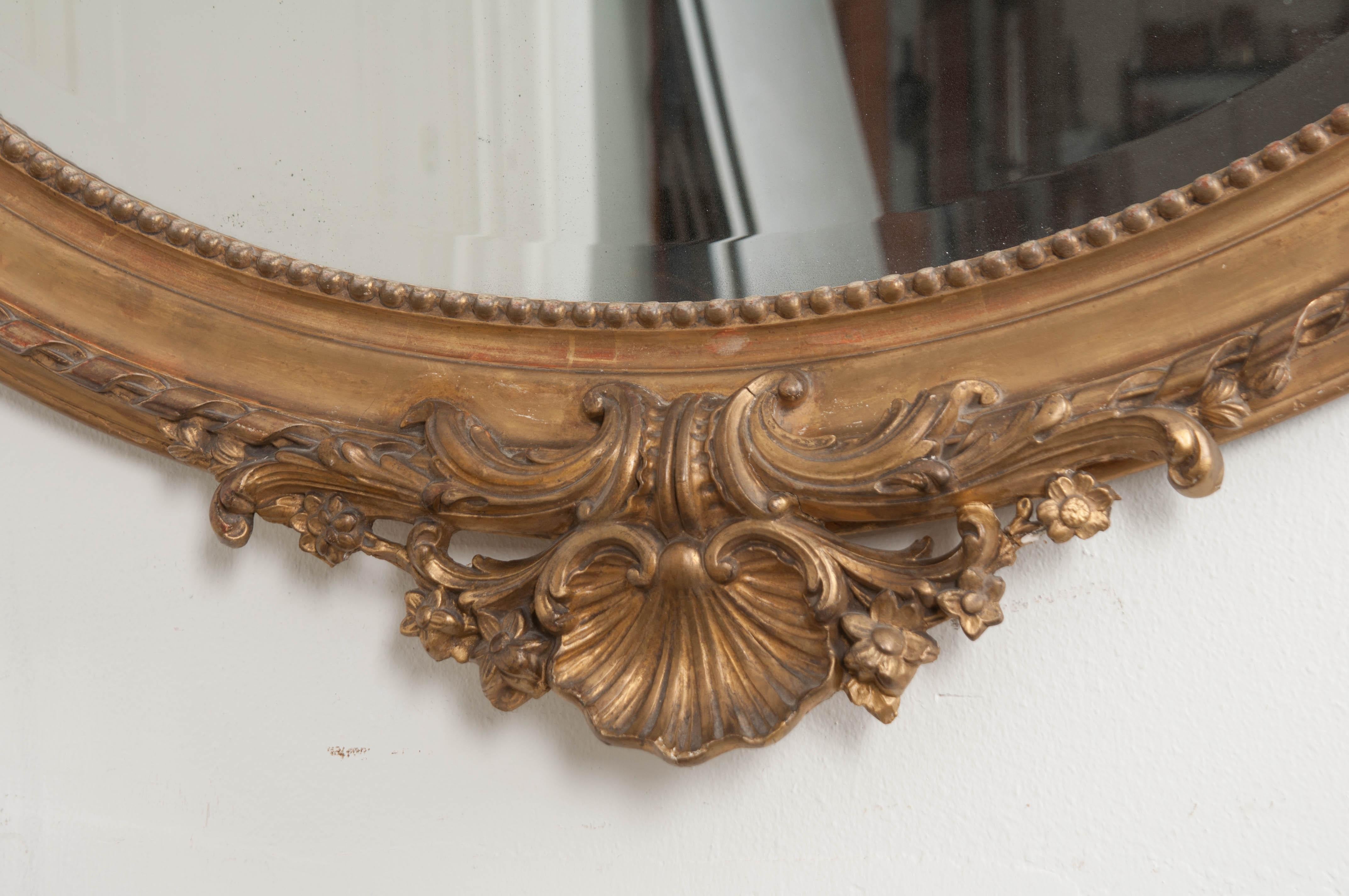 French 19th Century Louis XVI Style Giltwood Mirror 3