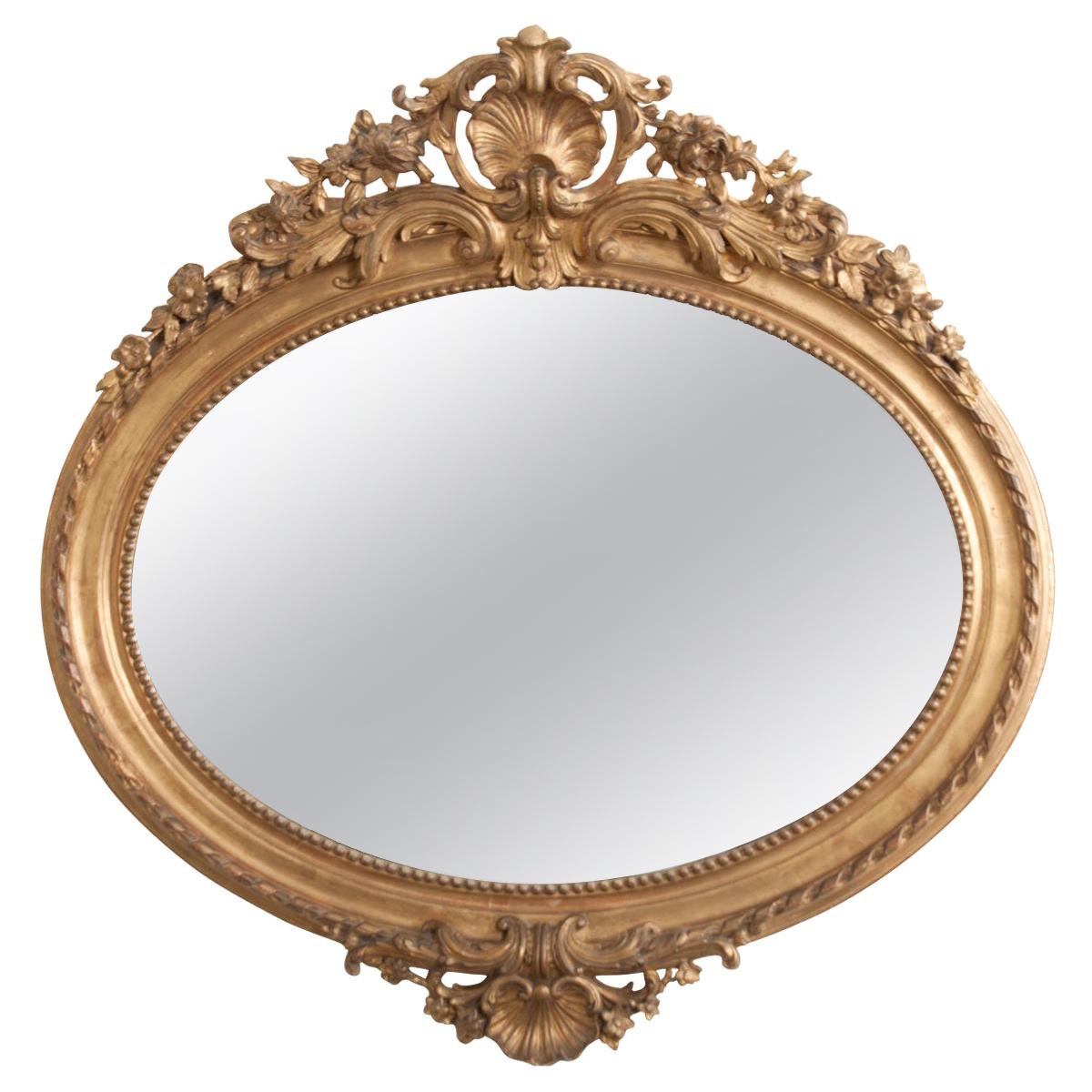French 19th Century Louis XVI Style Giltwood Mirror