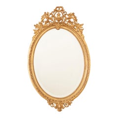 Antique French 19th Century Louis XVI Style Gold Gilt Mirror