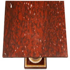 French 19th Century Louis XVI Style Griotte Marble, Ormolu and Bronze Pedestal