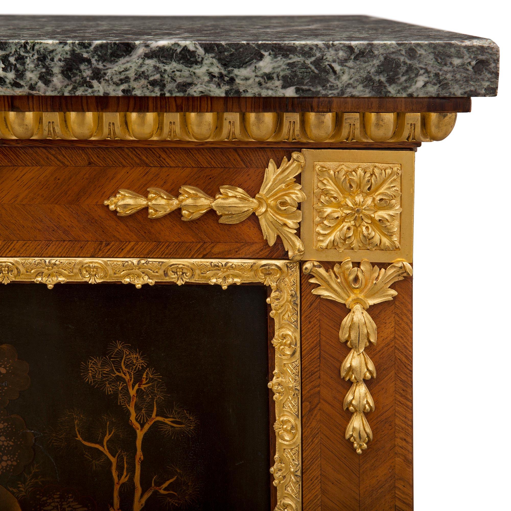 French 19th Century Louis XVI Style Japanese Black Lacquer Cabinet For Sale 6
