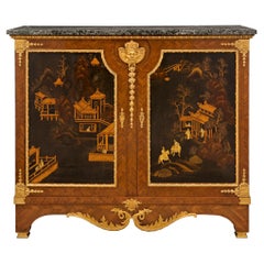 French 19th Century Louis XVI Style Japanese Black Lacquer Cabinet