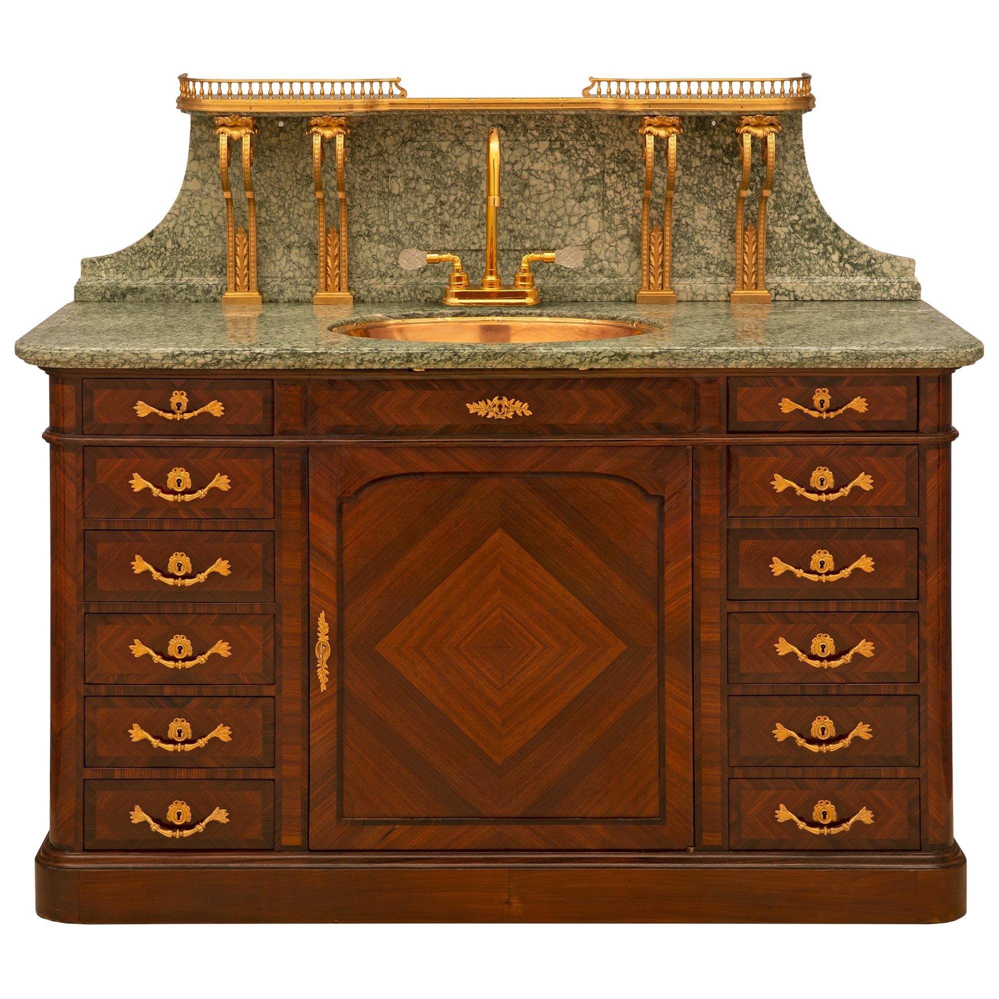 French 19th Century Louis XVI Style Kingwood and Marble Cabinet-Vanité 7